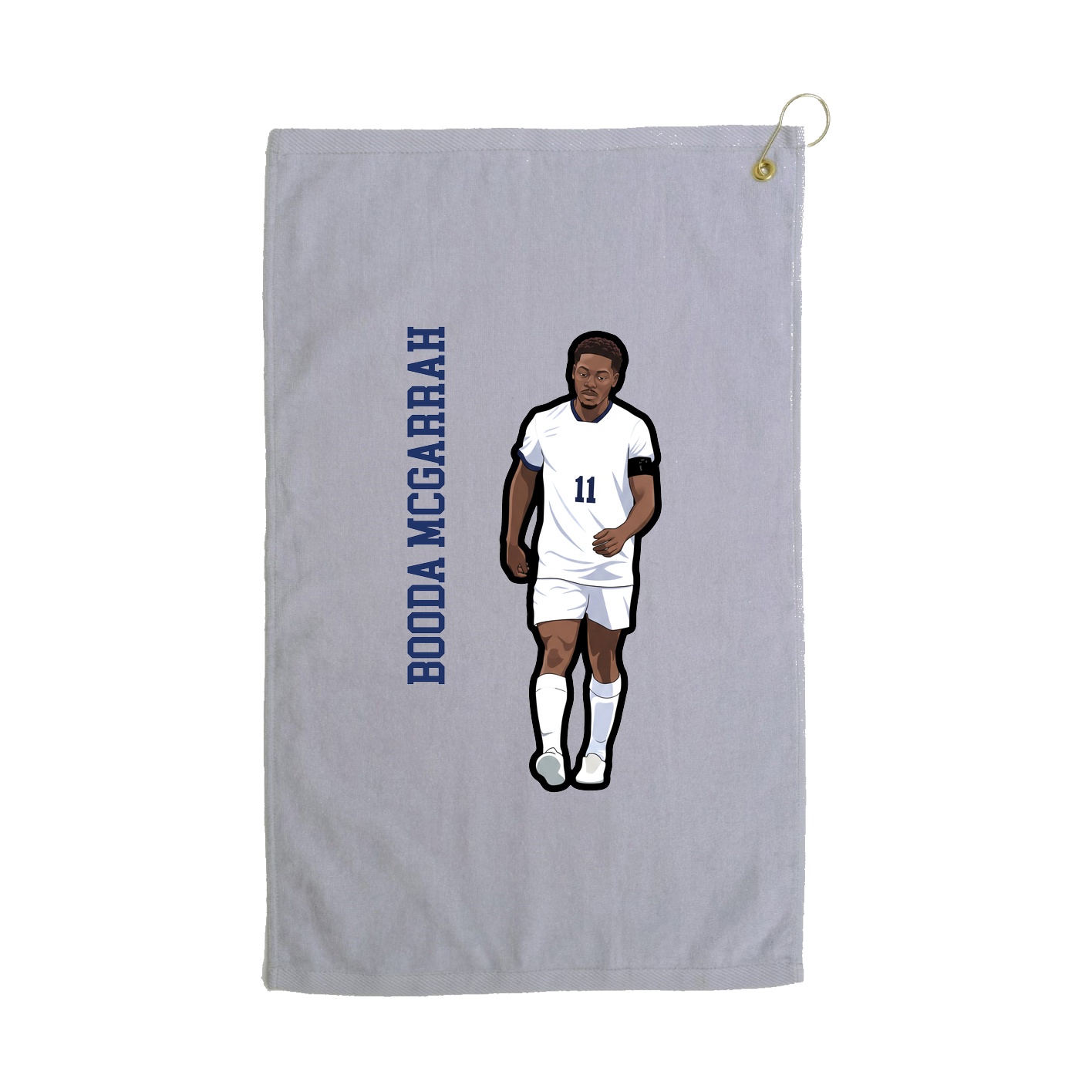 Golf Towel — Name Vertical in Grey