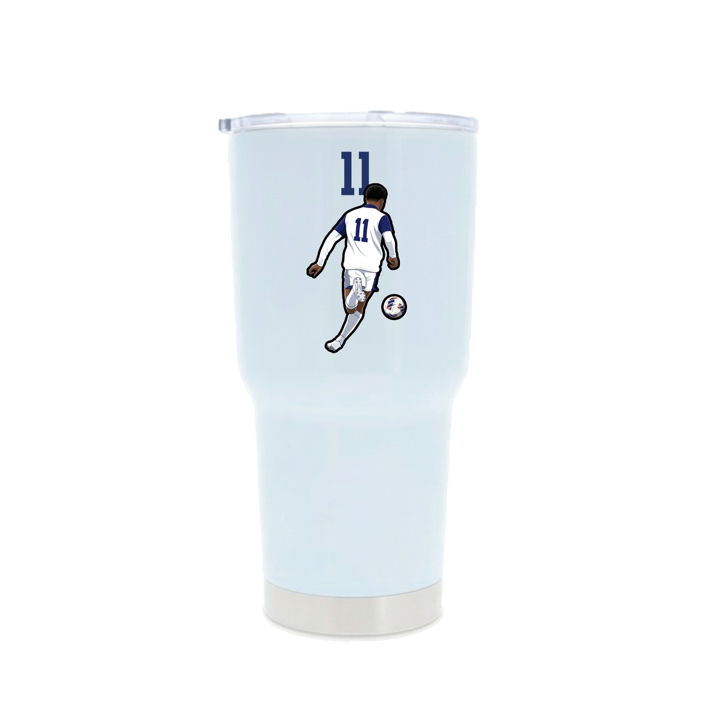 30oz Stainless Steel Tumbler — Number Top in White