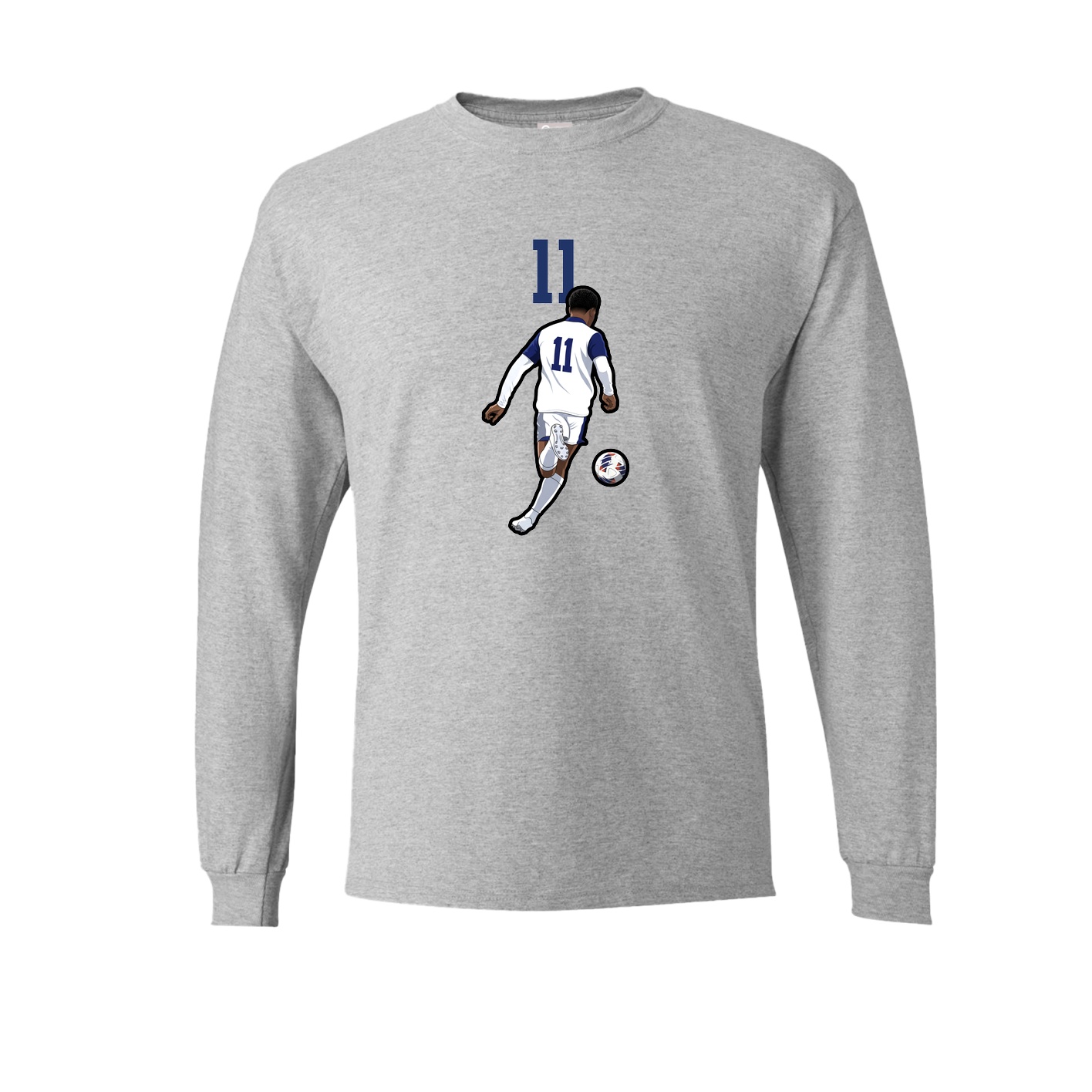 Long Sleeve Tee — Number Top in Grey