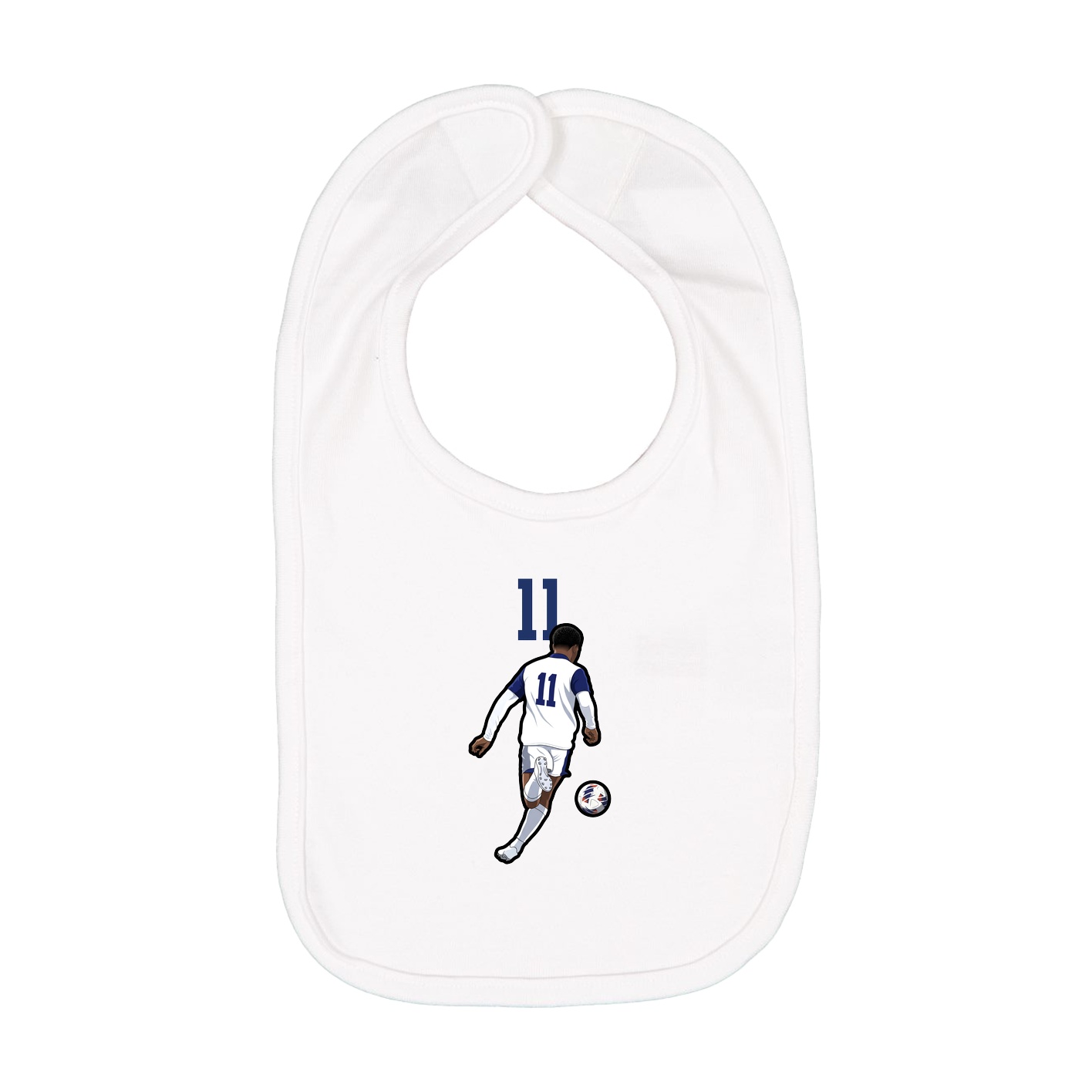 Infant Bib — Number Top in White
