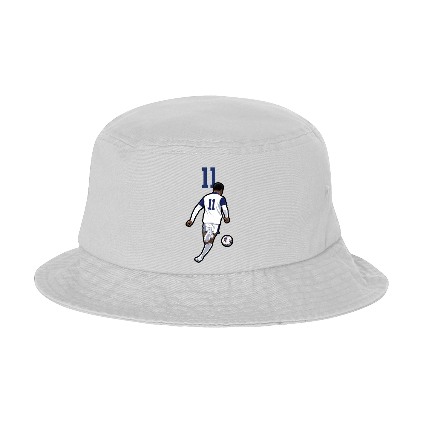 Bucket Cap — Number Top in White