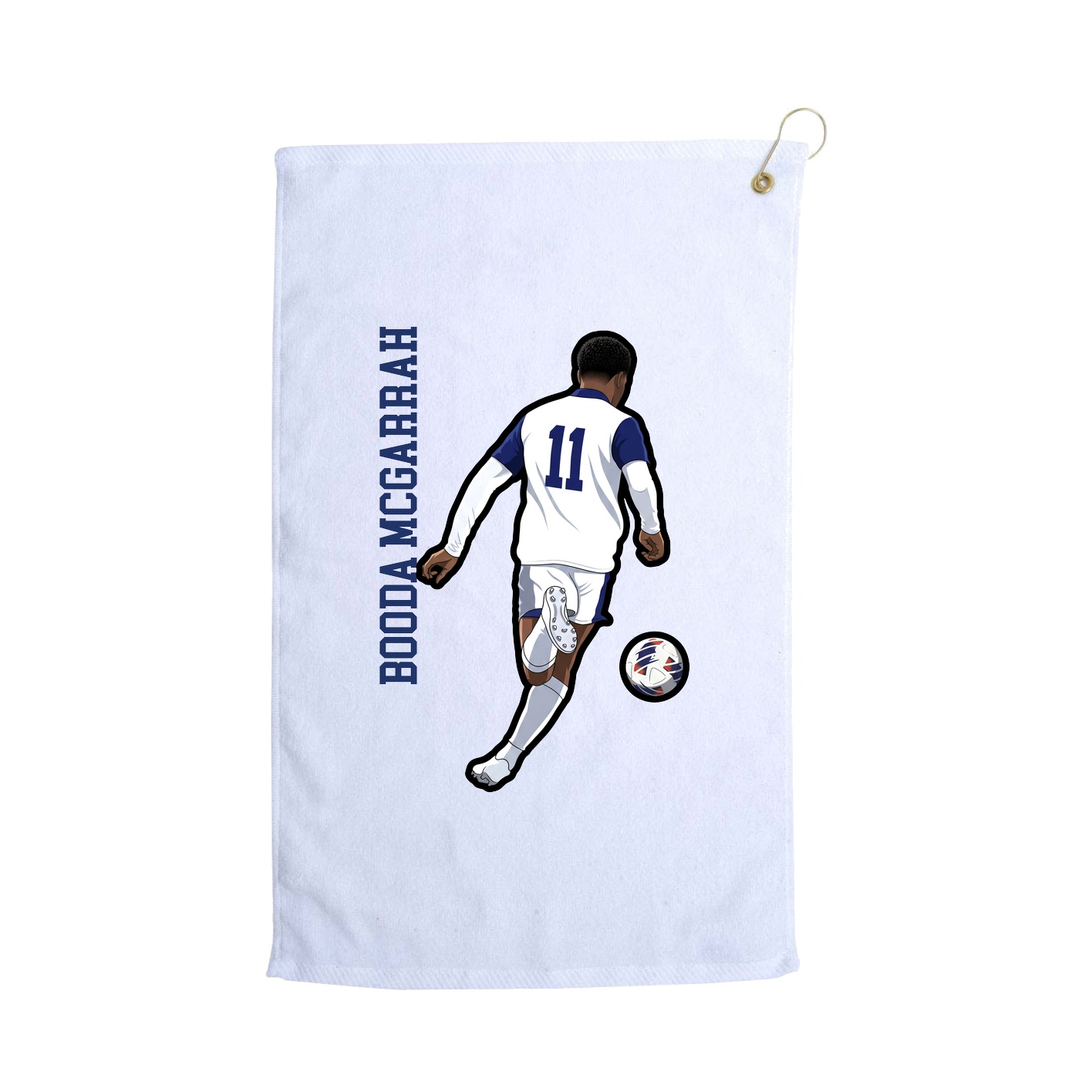 Golf Towel — Name Vertical in White