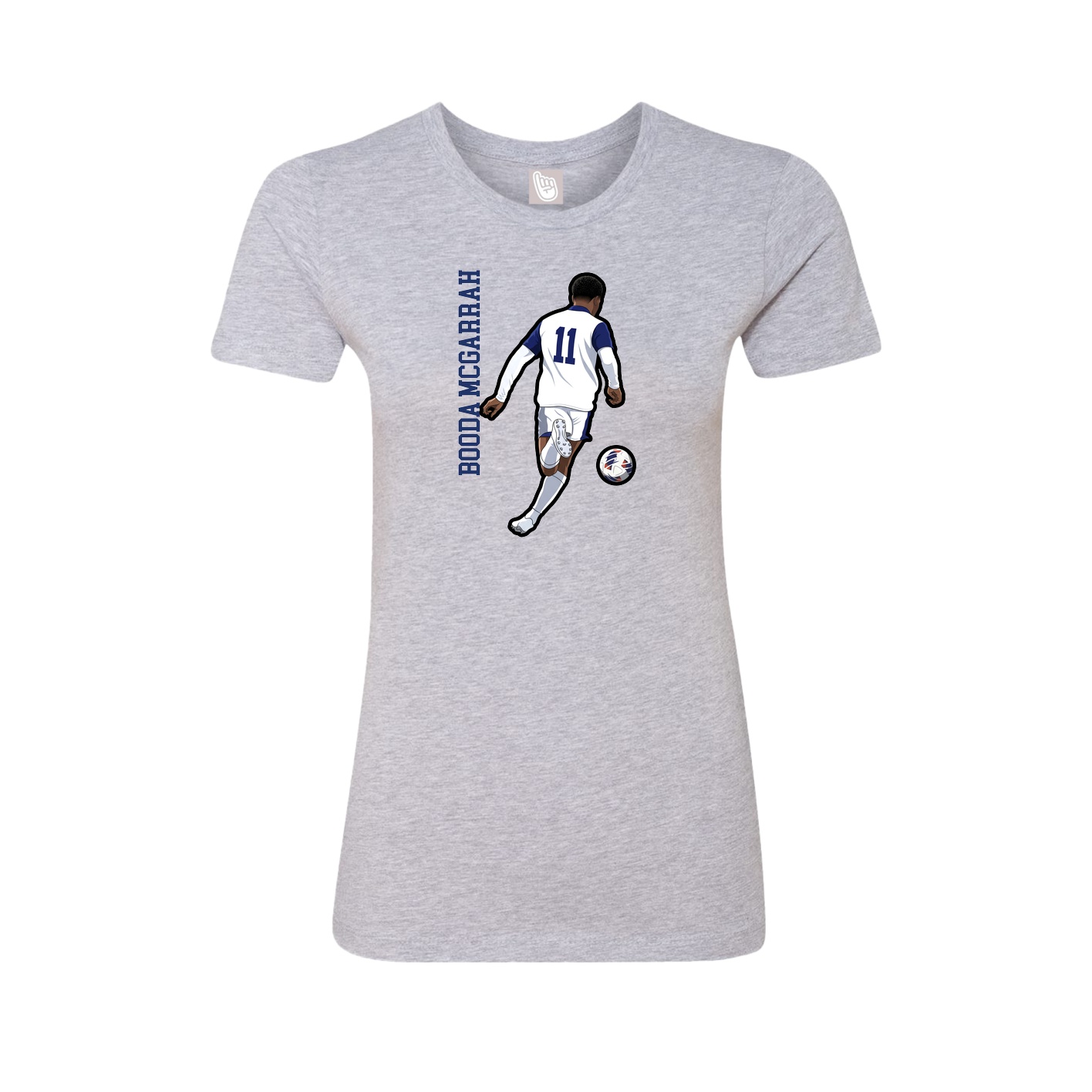 Womens Tee — Name Vertical in Grey