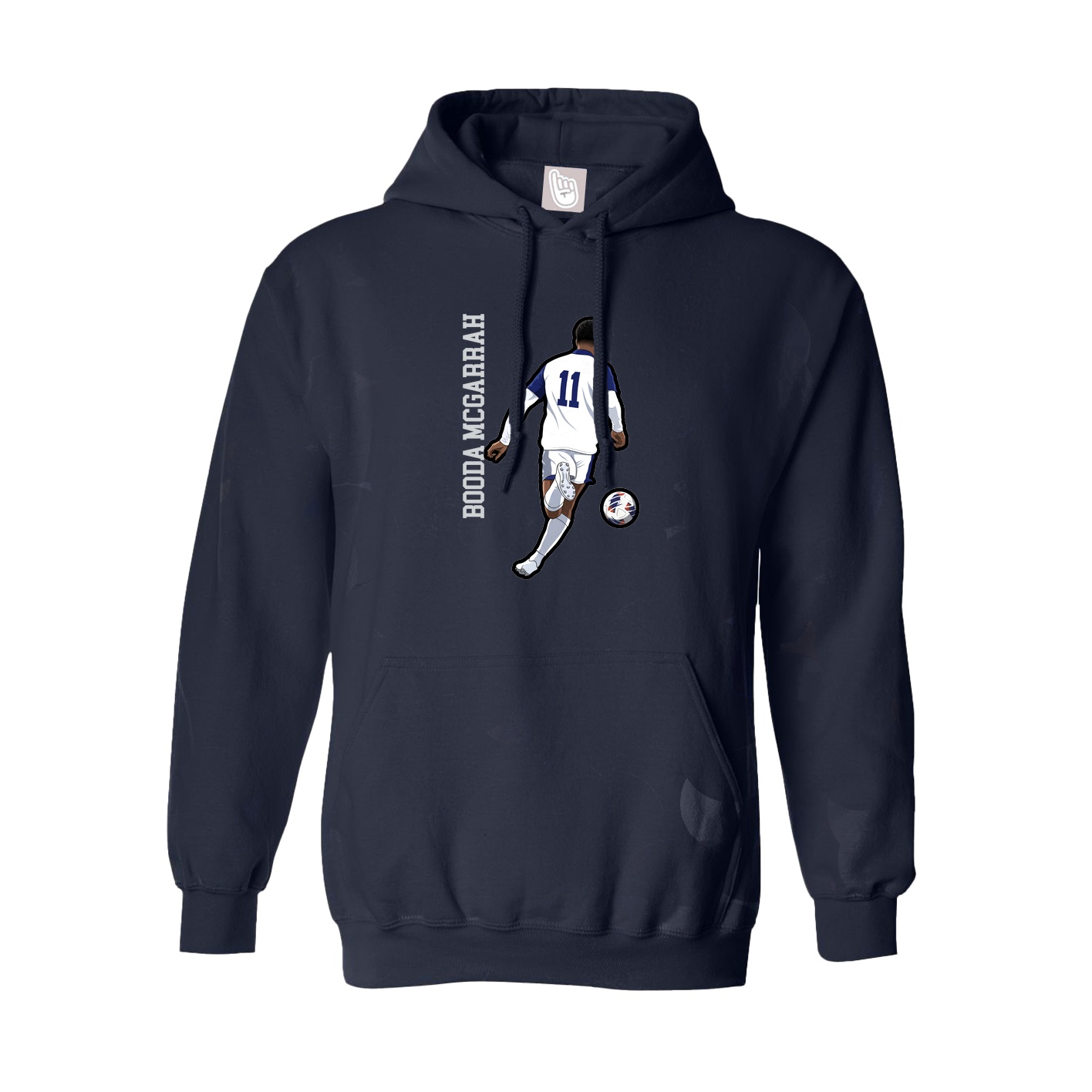 Hoodie — Name Vertical in Navy