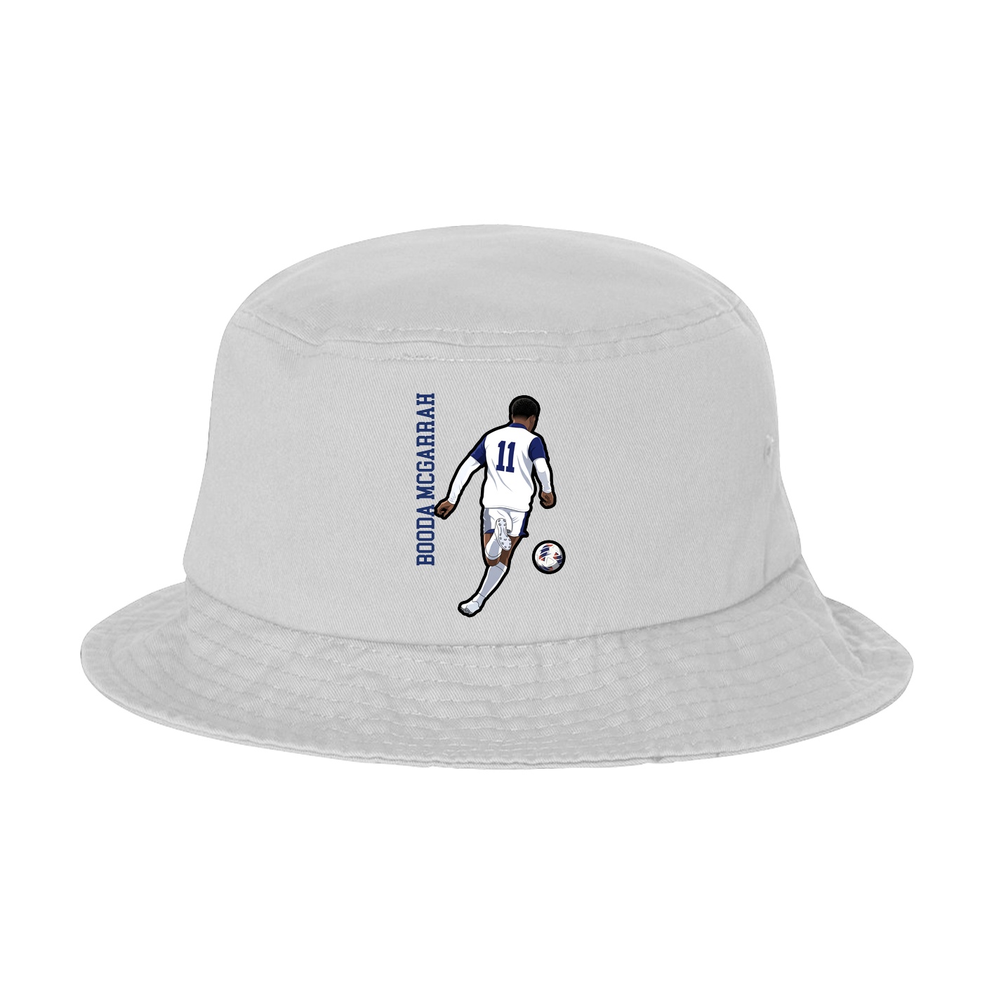Bucket Cap — Name Vertical in White