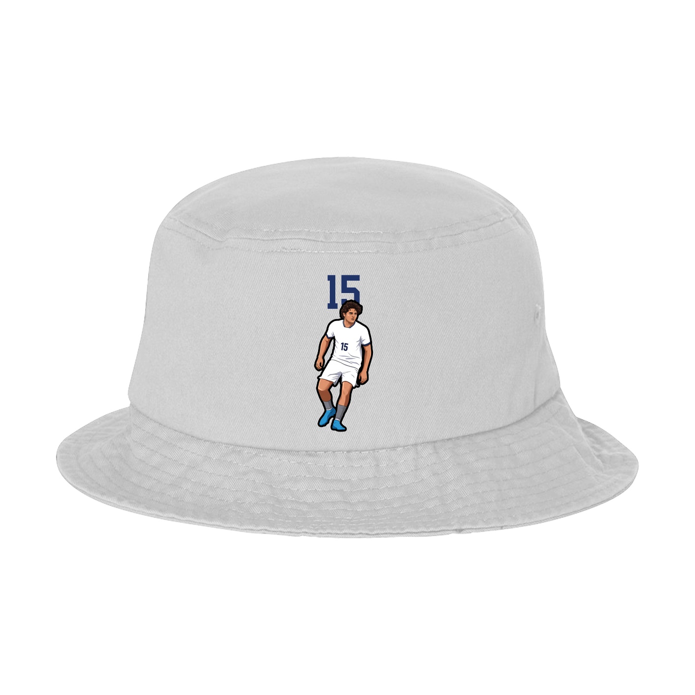 Bucket Cap — Number Top in White