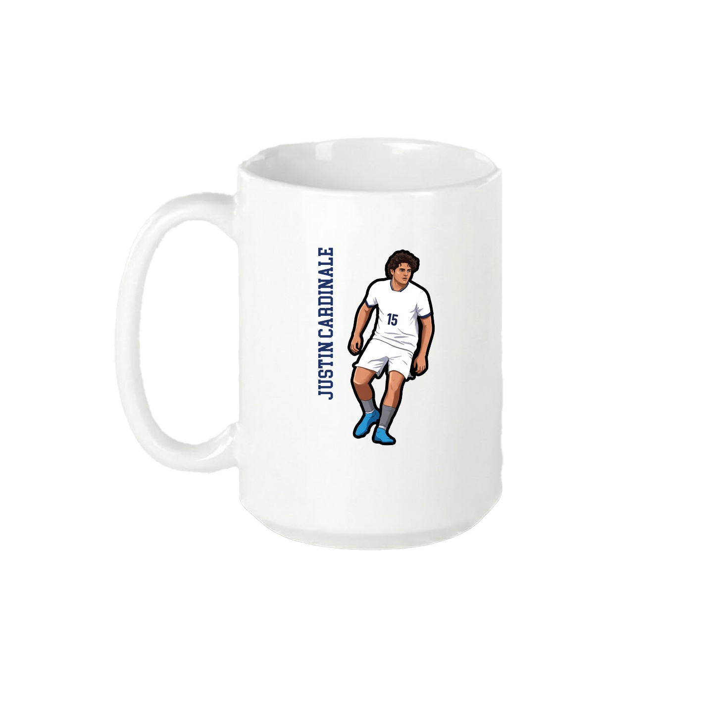 15oz Coffee Mug — Name Vertical in White