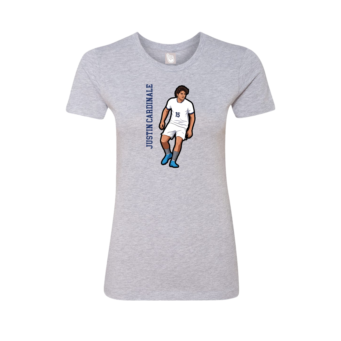 Fitted Women's Tee — Name Vertical in Grey