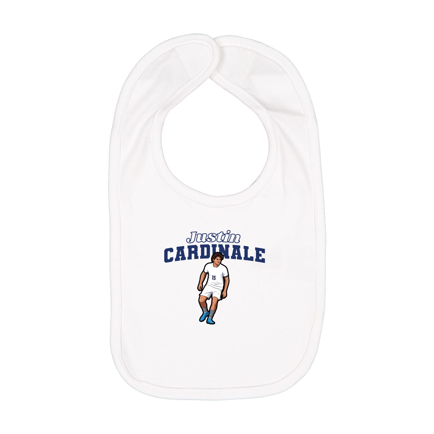 Infant Bib — Name Arch in White