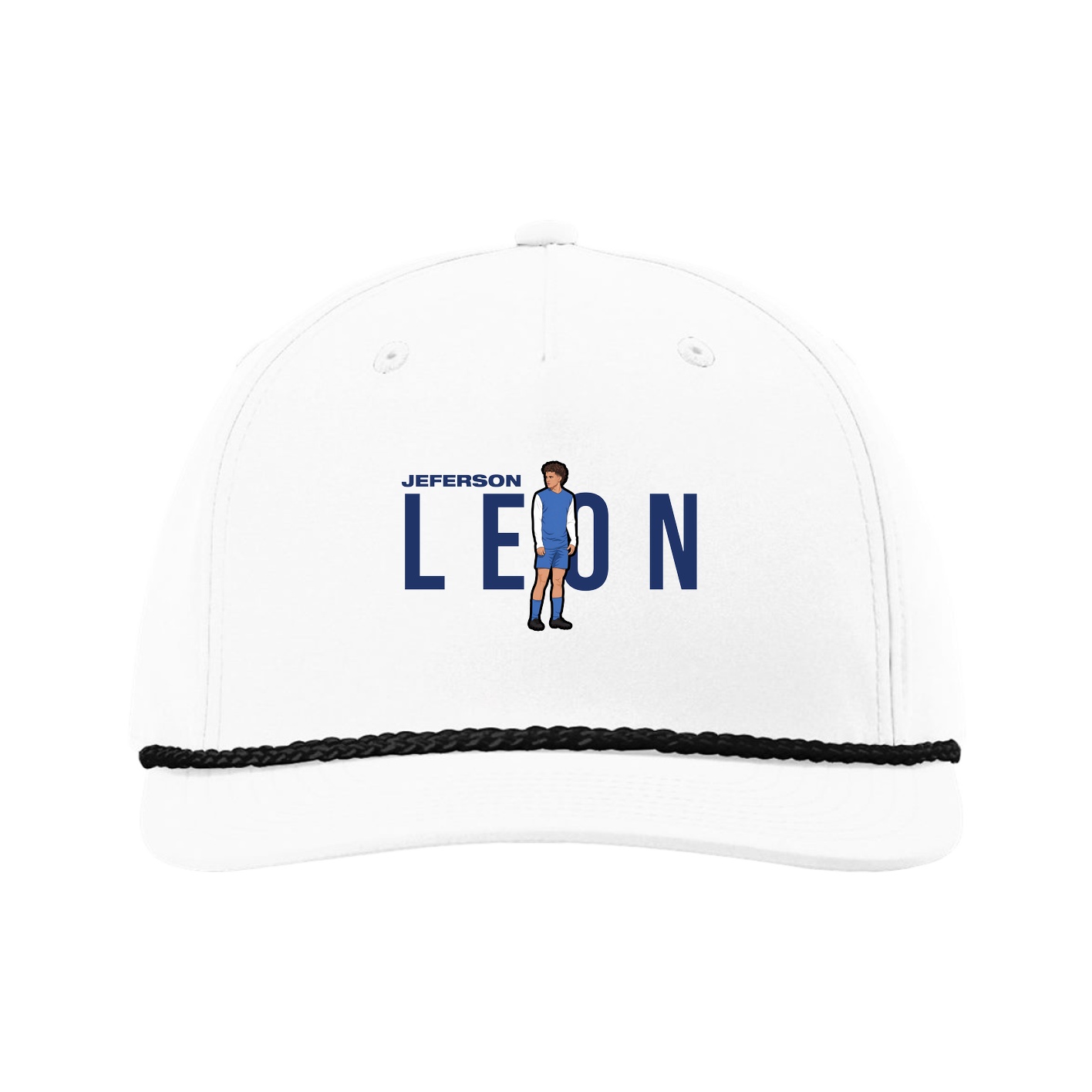 Five-Panel Classic Rope Cap — Player Name in White