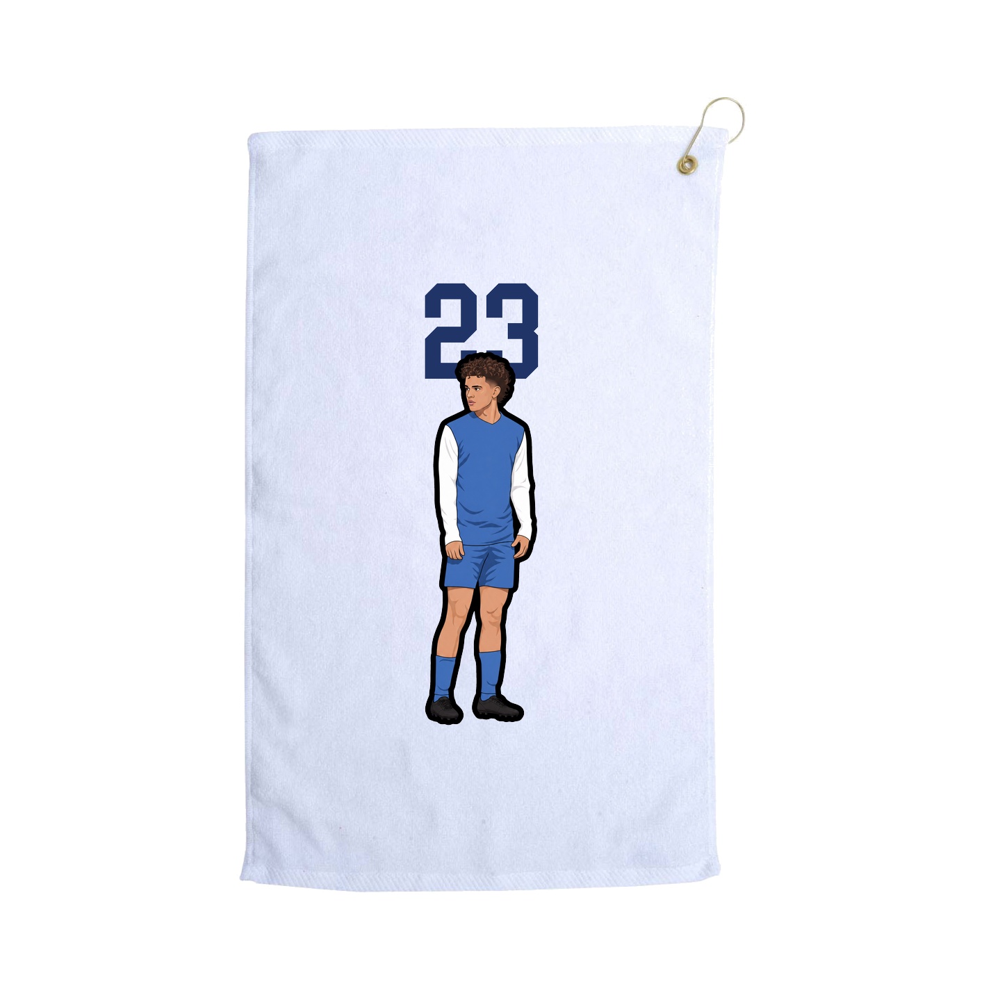 Golf Towel — Number Top in White