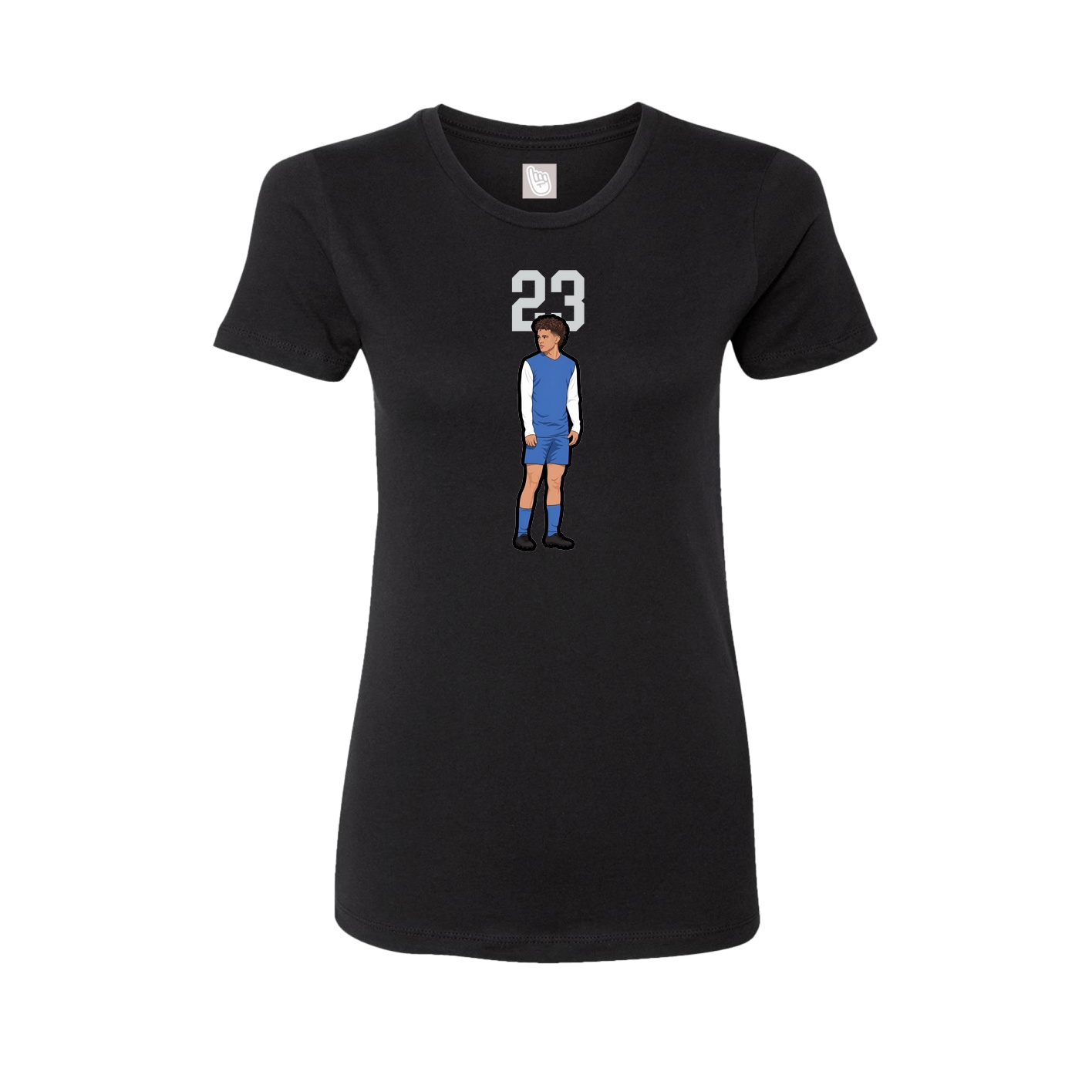 Fitted Women's Tee — Number Top in Black