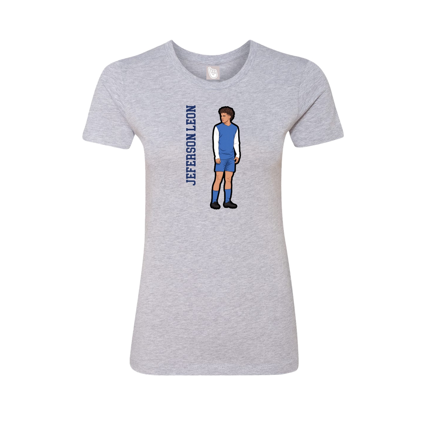 Fitted Women's Tee — Name Vertical in Grey