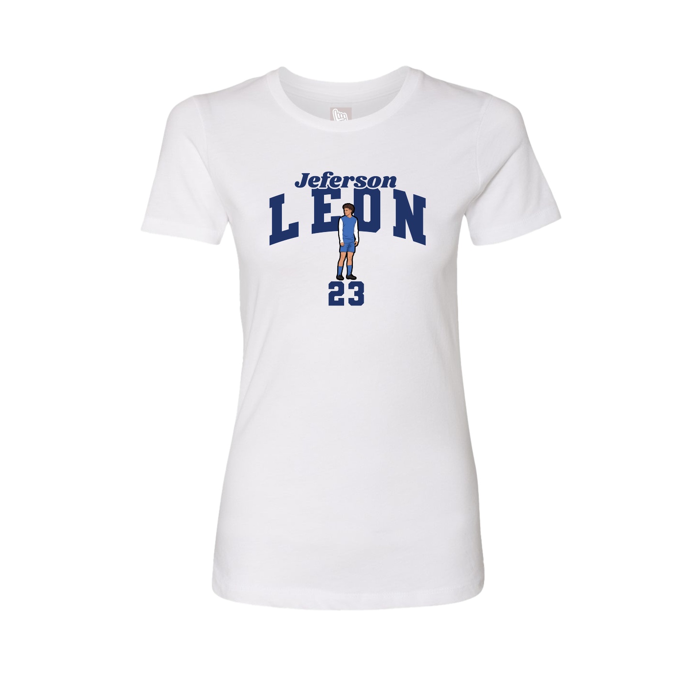 Fitted Women's Tee — Signature Arch in White
