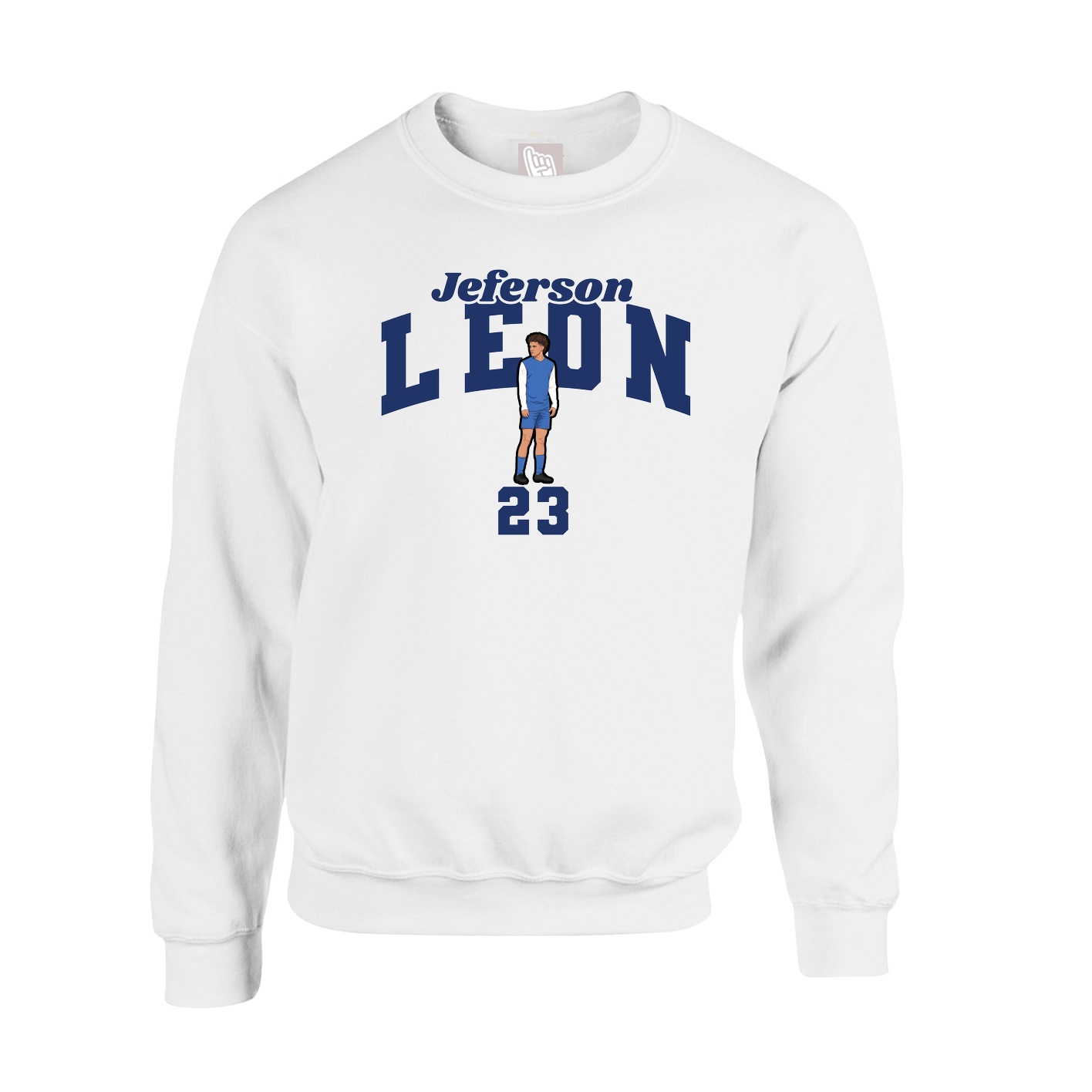 Fleece Crew — Signature Arch in White