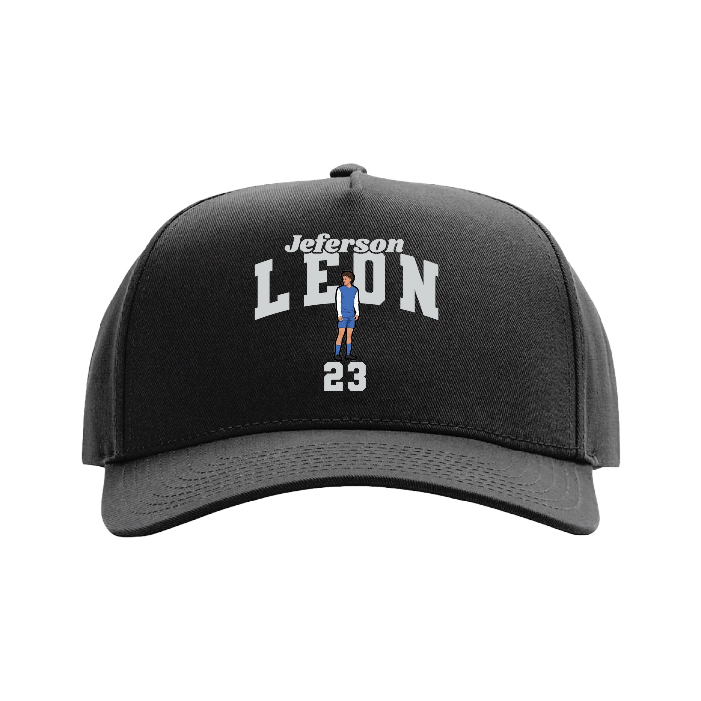 Full Fabric Five-Panel Champ Cap — Signature Arch in Black