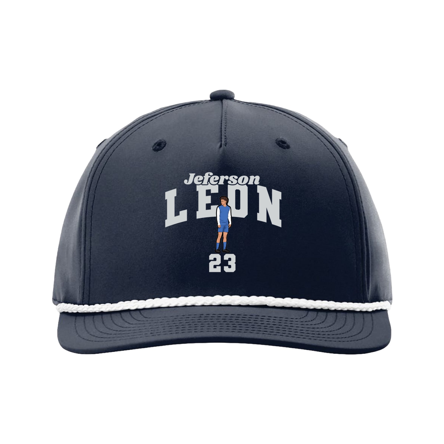 Five-Panel Classic Rope Cap — Signature Arch in Navy