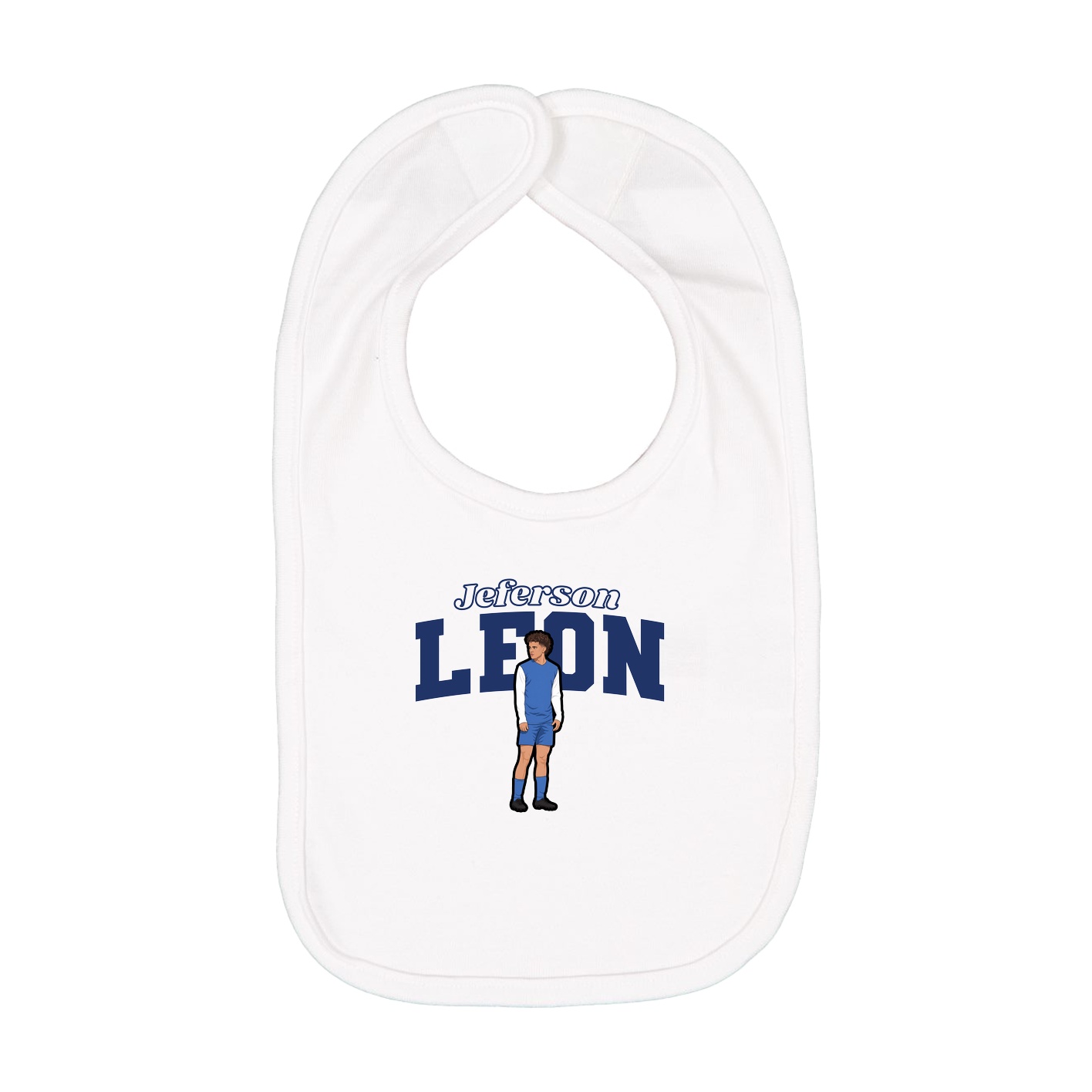 Infant Bib — Name Arch in White