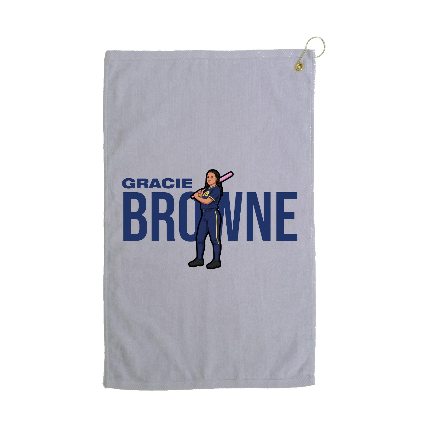 Golf Towel — Player Name in Grey