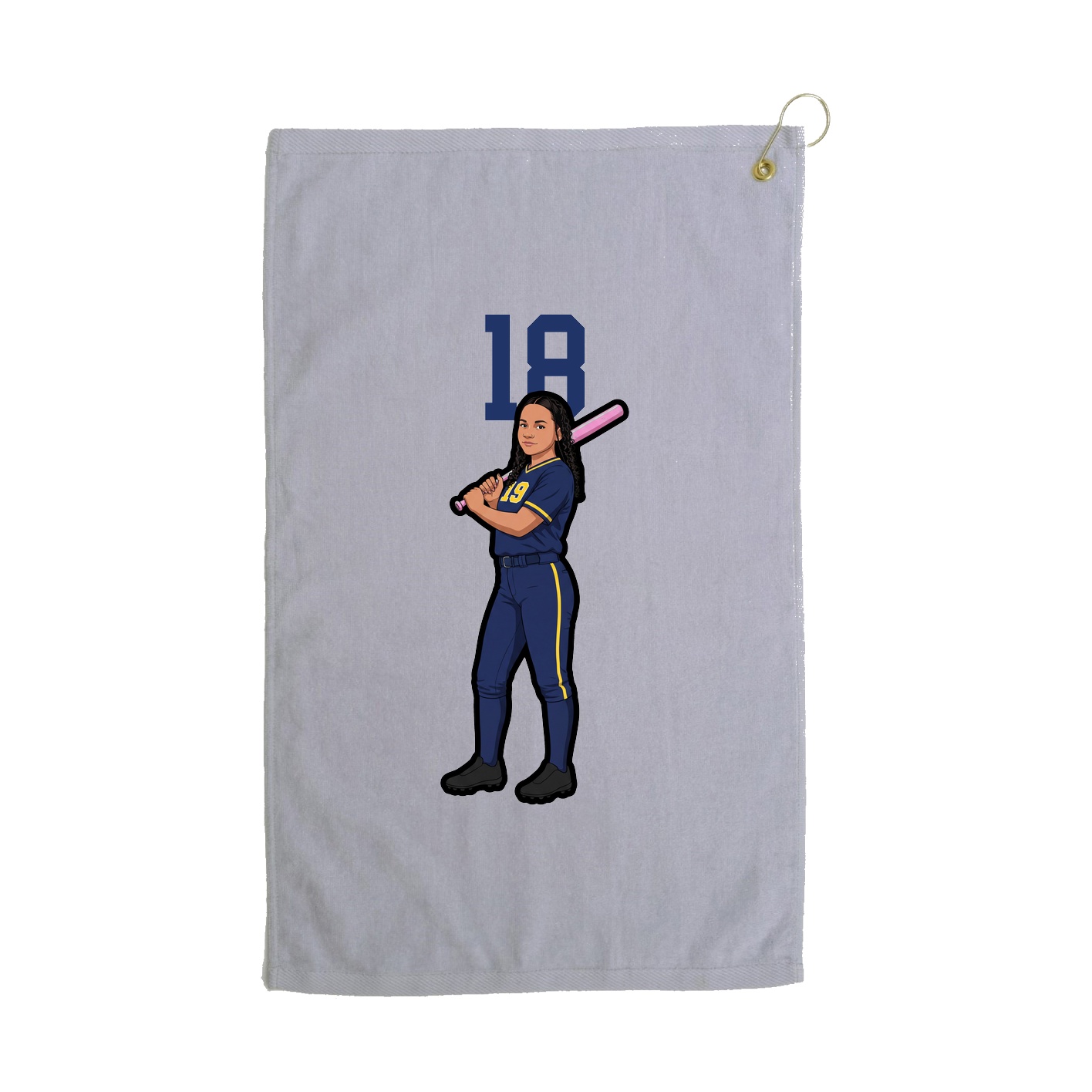 Golf Towel — Number Top in Grey