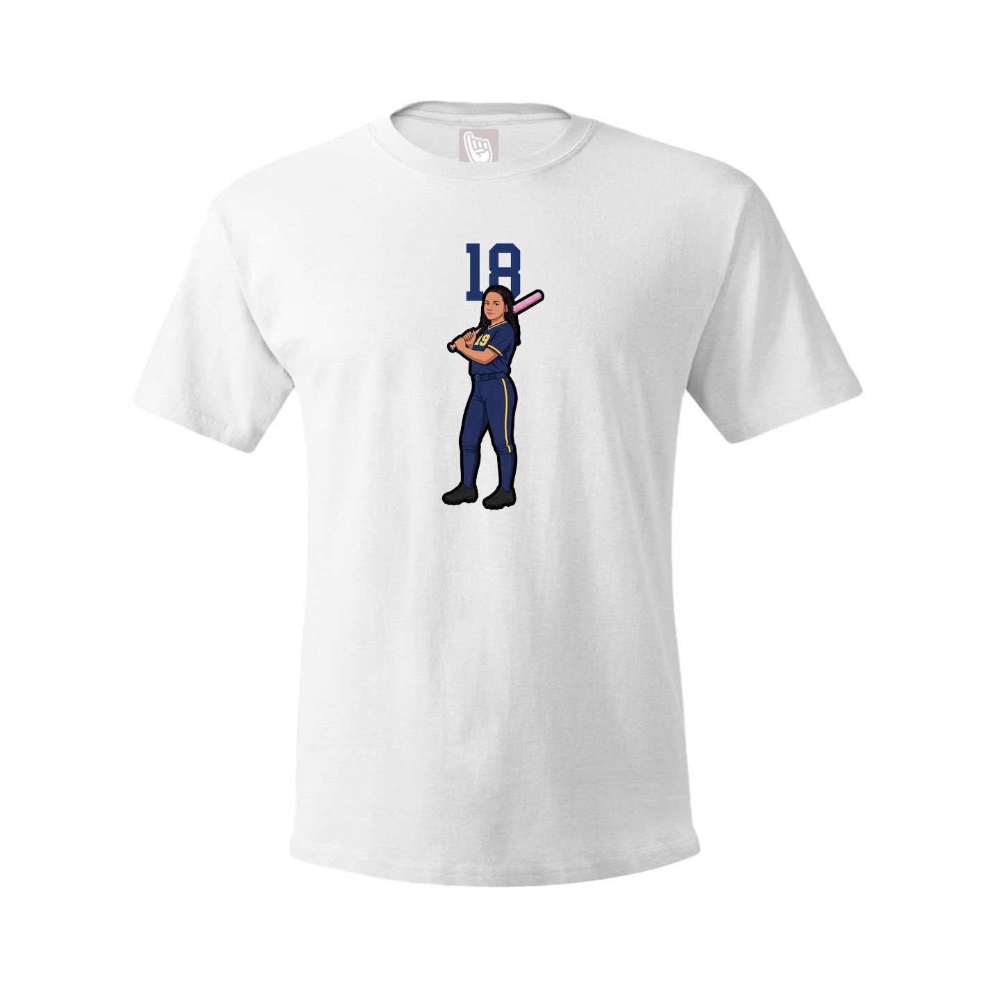 Youth Tee — Number Top in White
