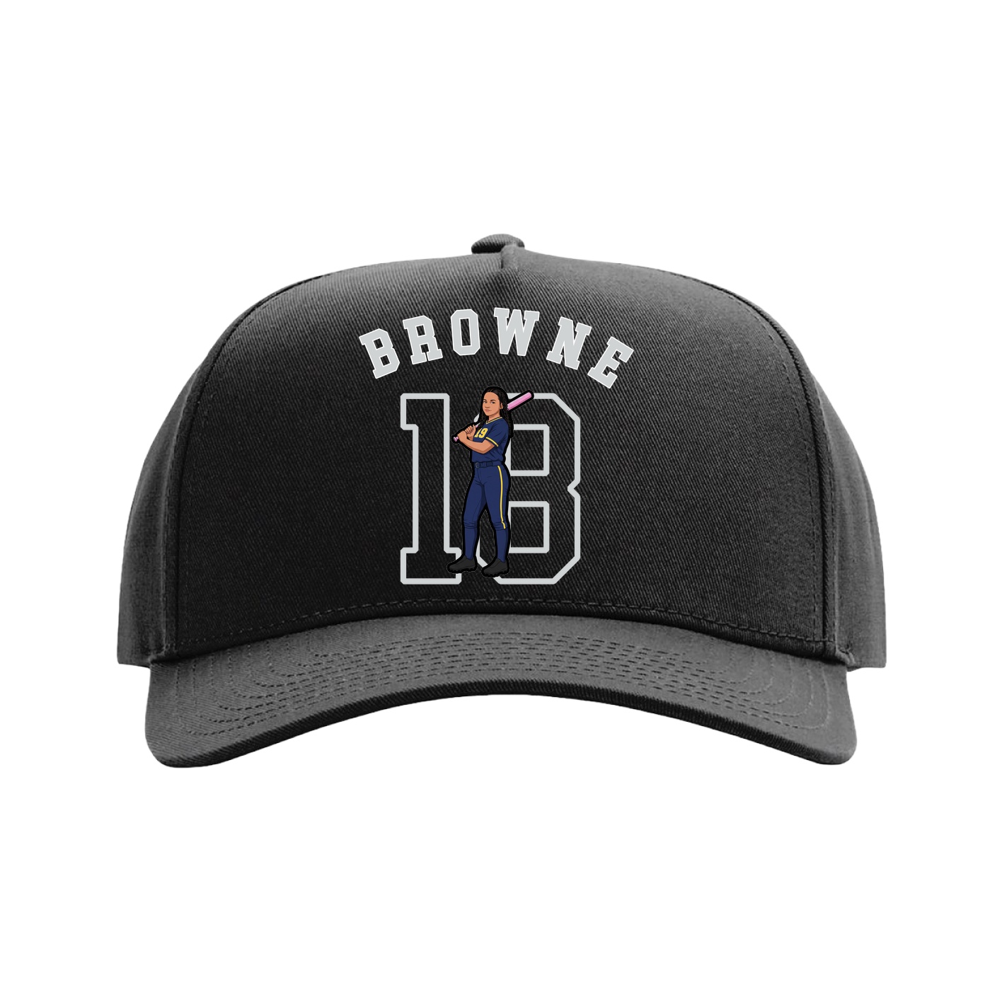 Full Fabric Five-Panel Champ Cap — Shirsey Arch in Black