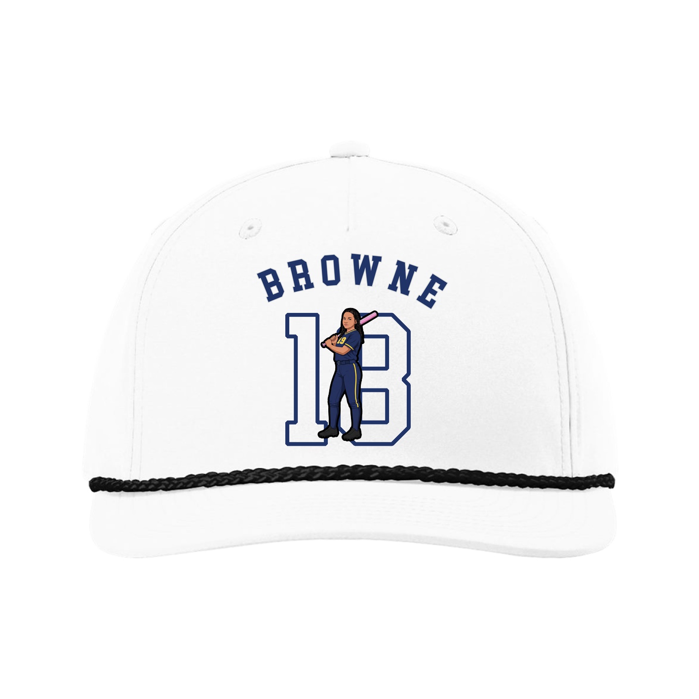 Five-Panel Classic Rope Cap — Shirsey Arch in White