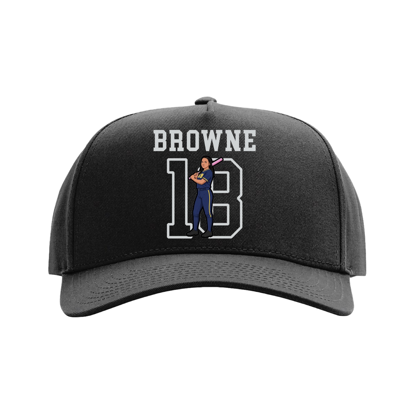 Full Fabric Five-Panel Champ Cap — Shirsey in Black