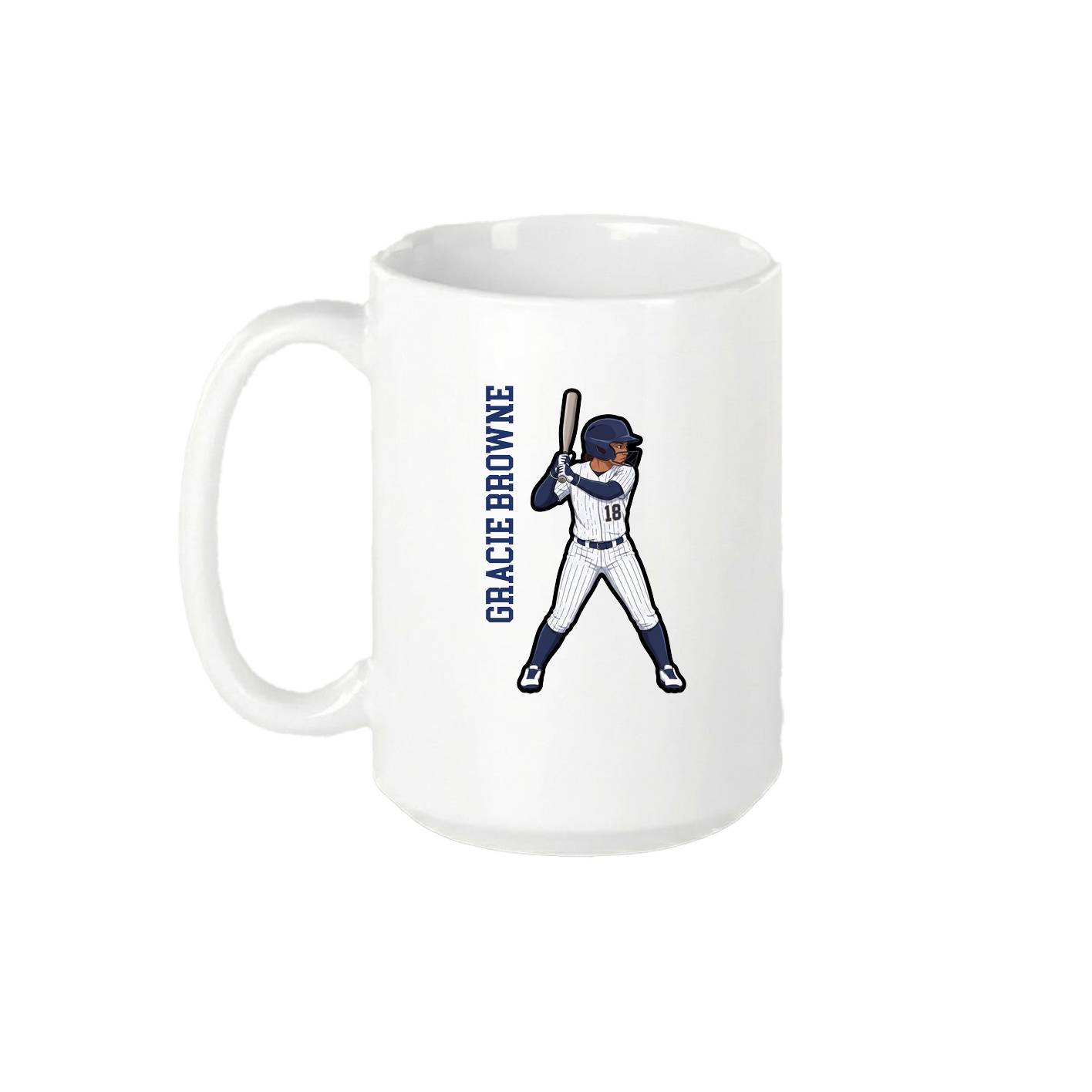 15oz Coffee Mug — Name Vertical in White