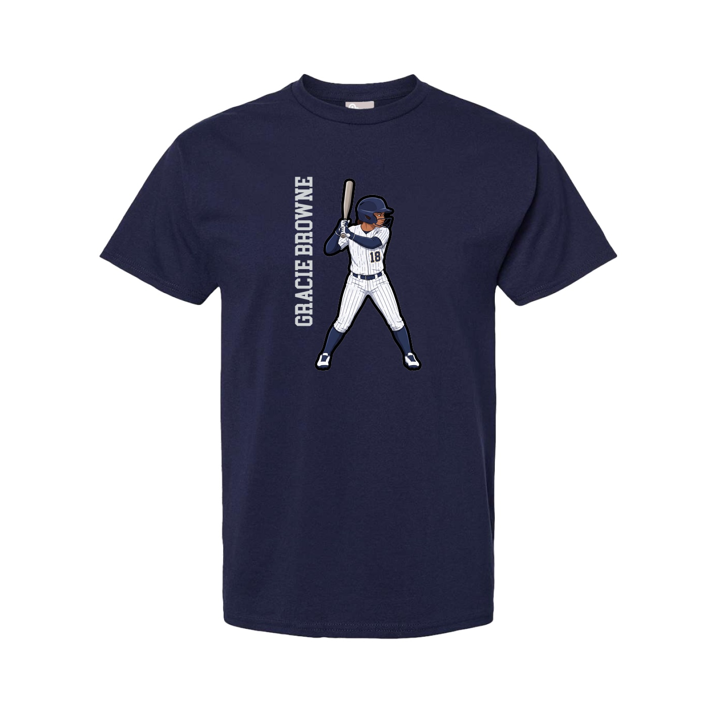 Tee — Name Vertical in Navy