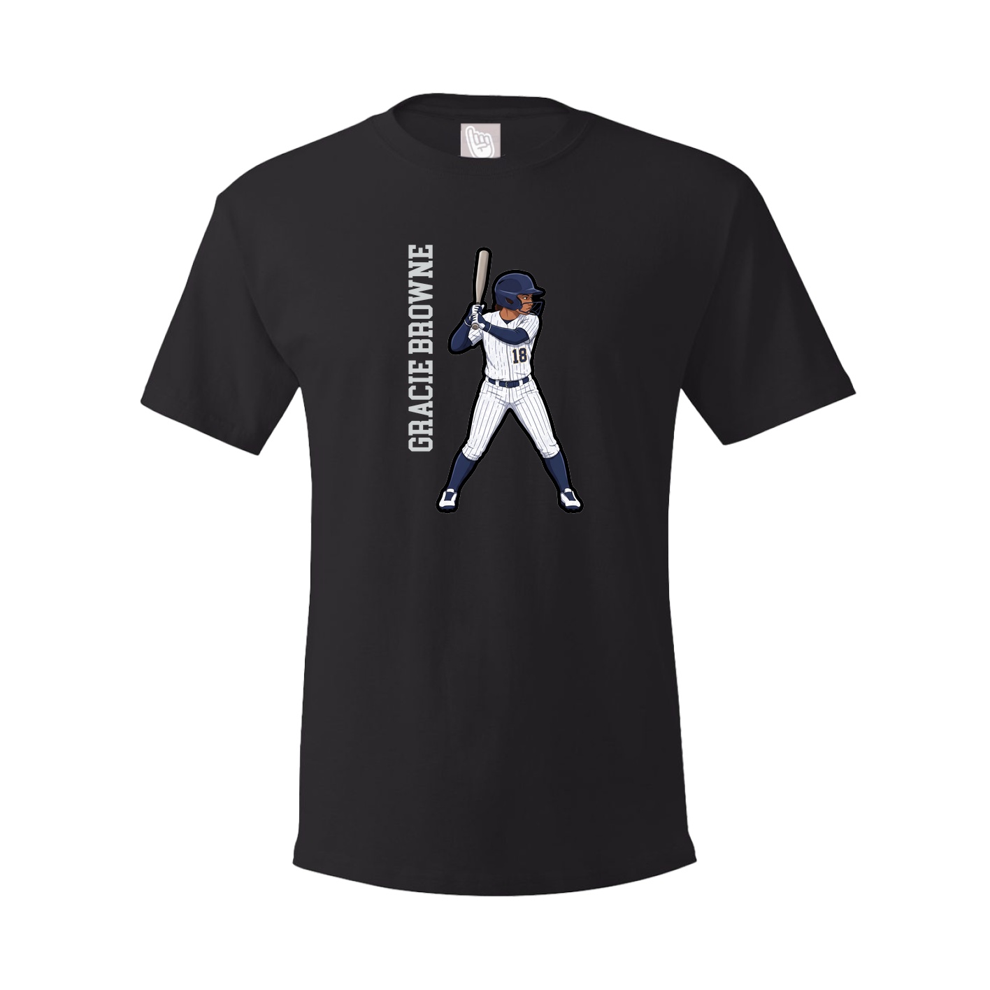 Youth Tee — Name Vertical in Black