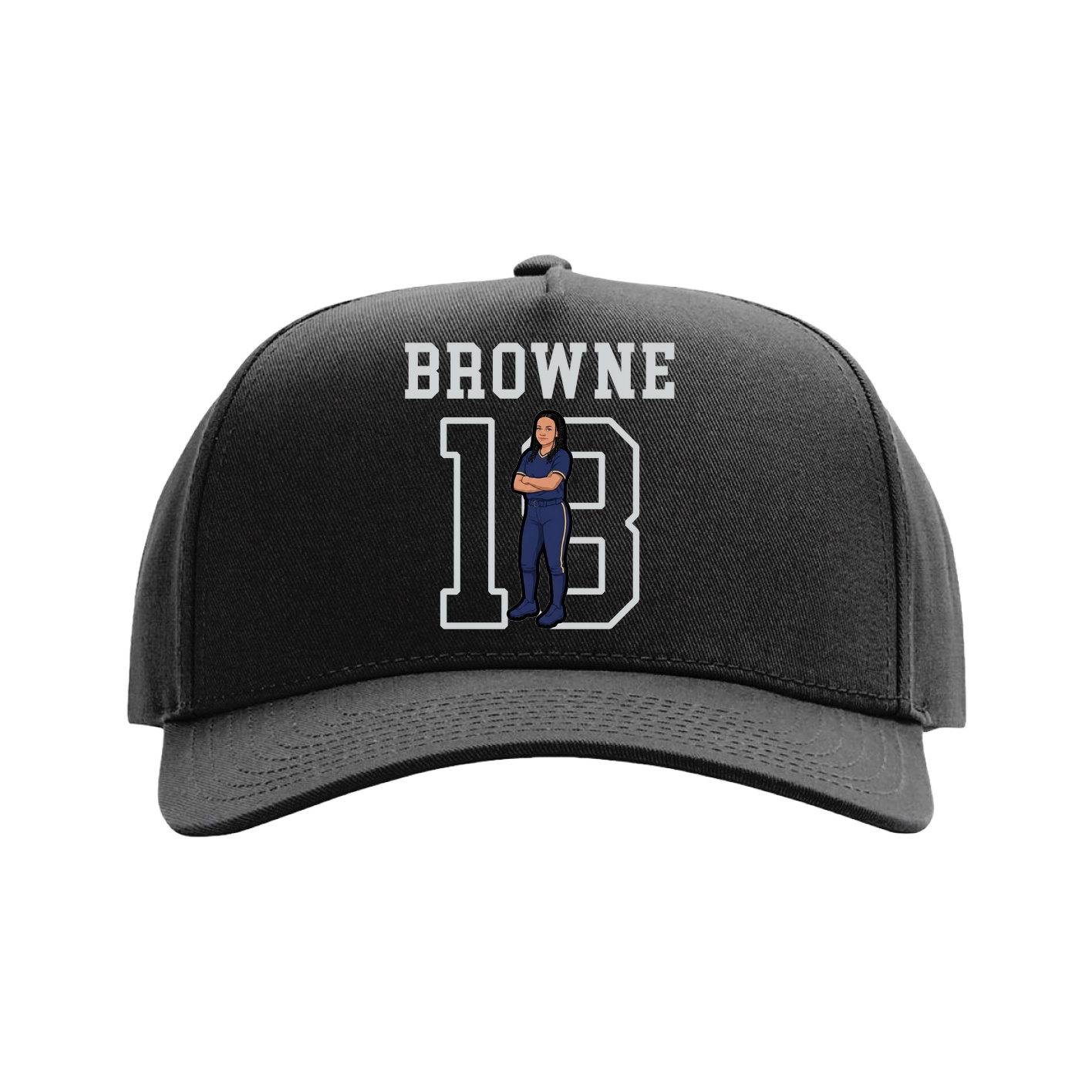 Full Fabric Five-Panel Champ Cap — Shirsey in Black