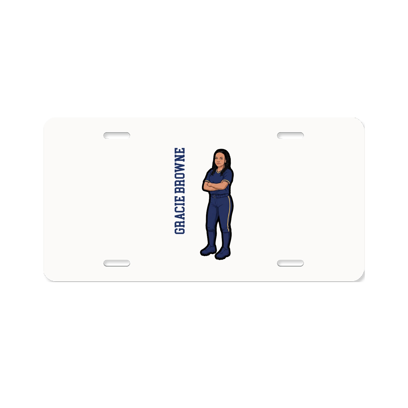 License Plate — Name Vertical in Classic