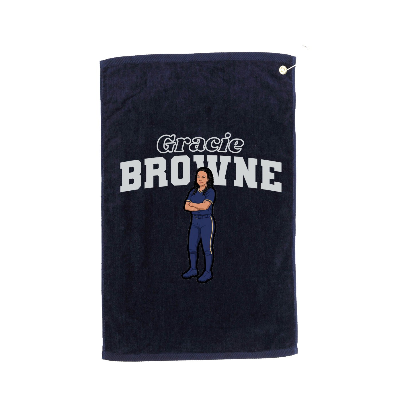 Golf Towel — Name Arch in Navy
