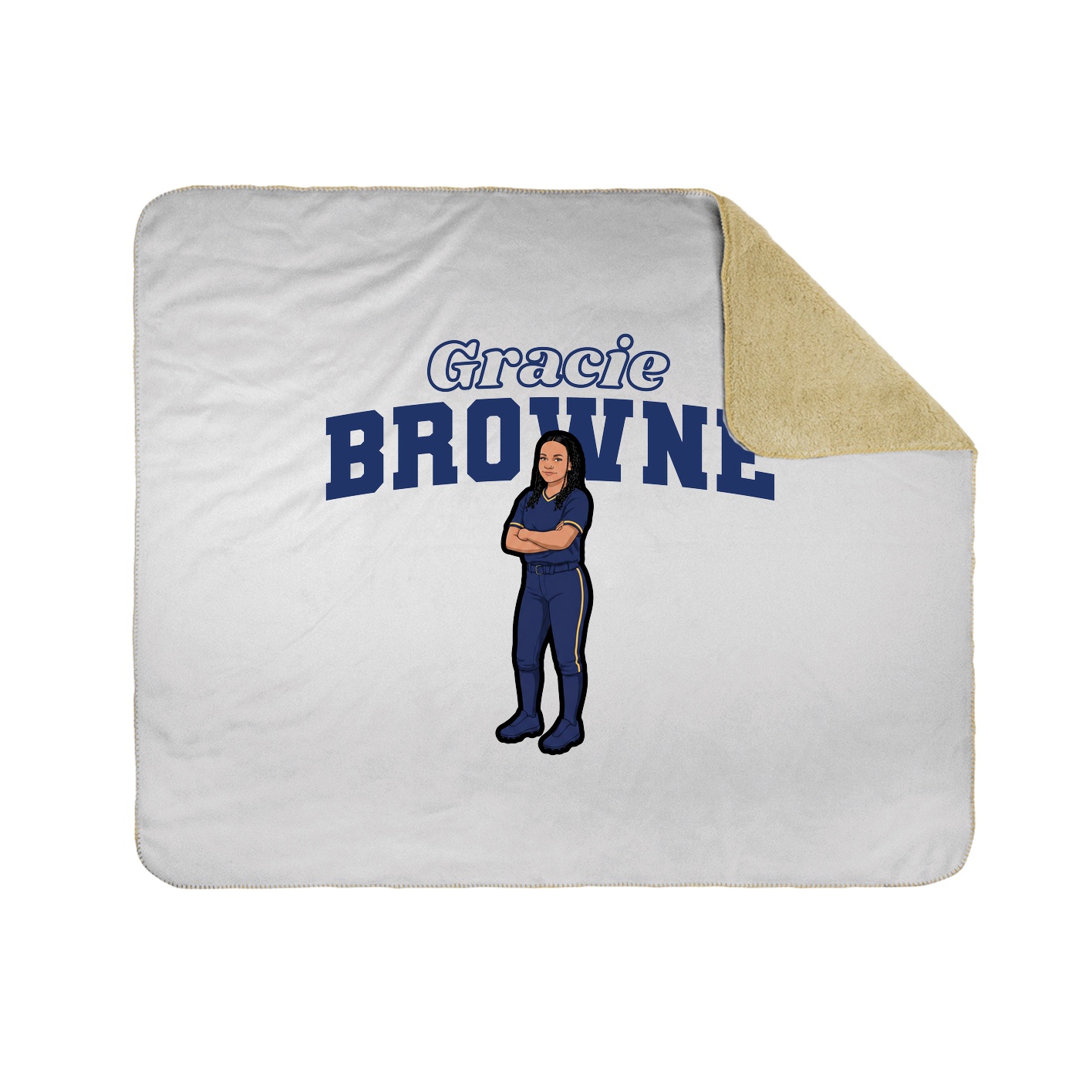 Throw Blanket — Name Arch in White