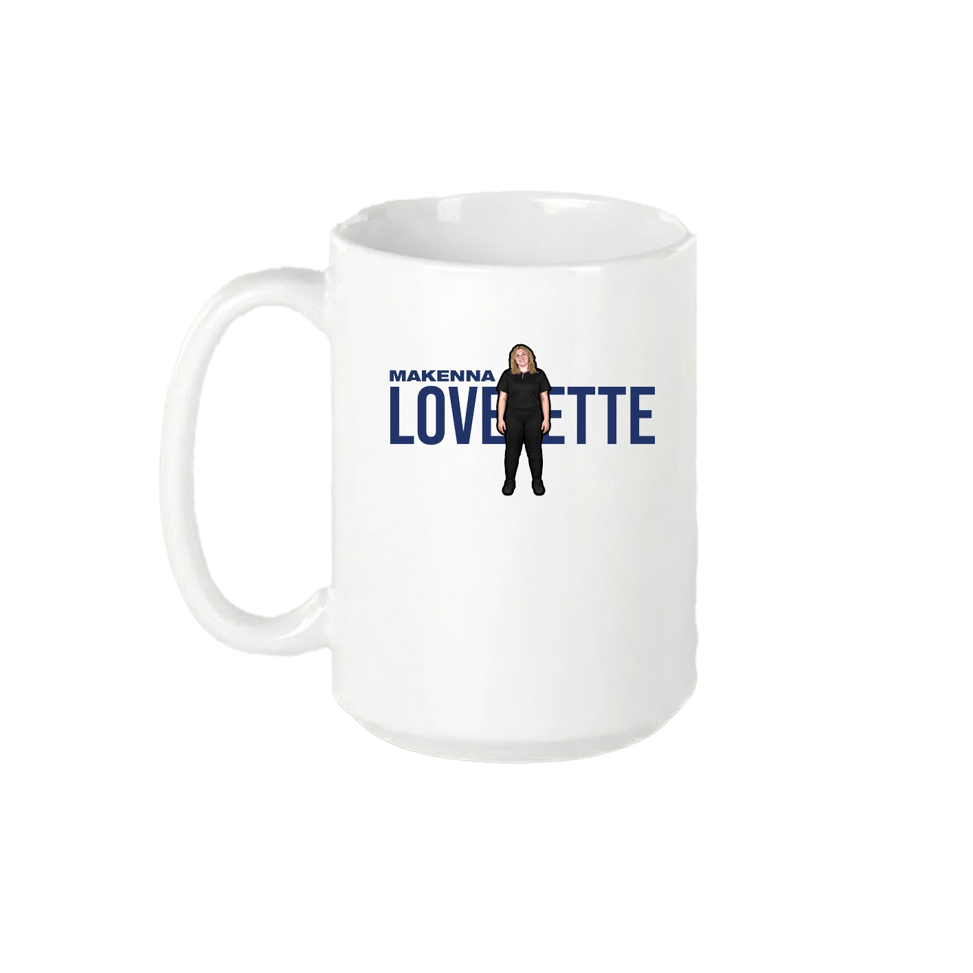 15oz Coffee Mug — Player Name in White