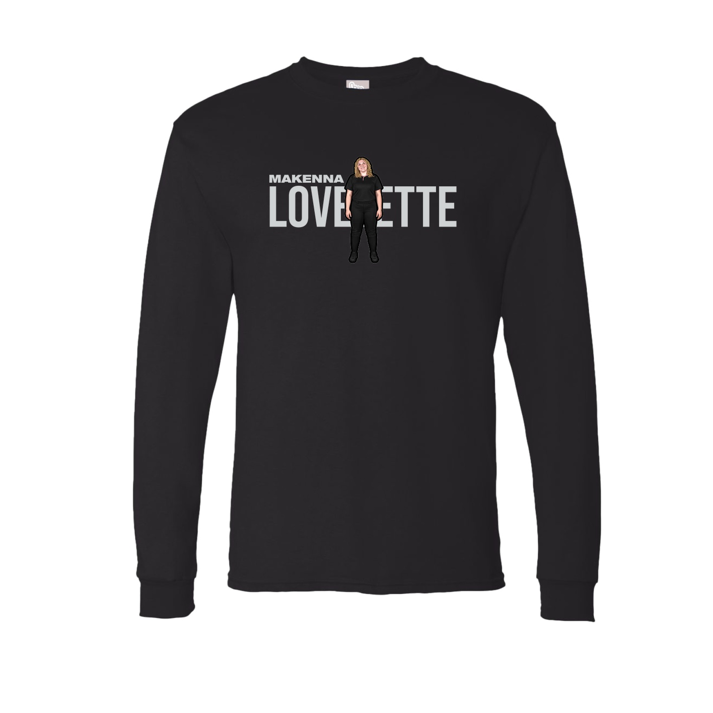 Long Sleeve Tee — Player Name in Black
