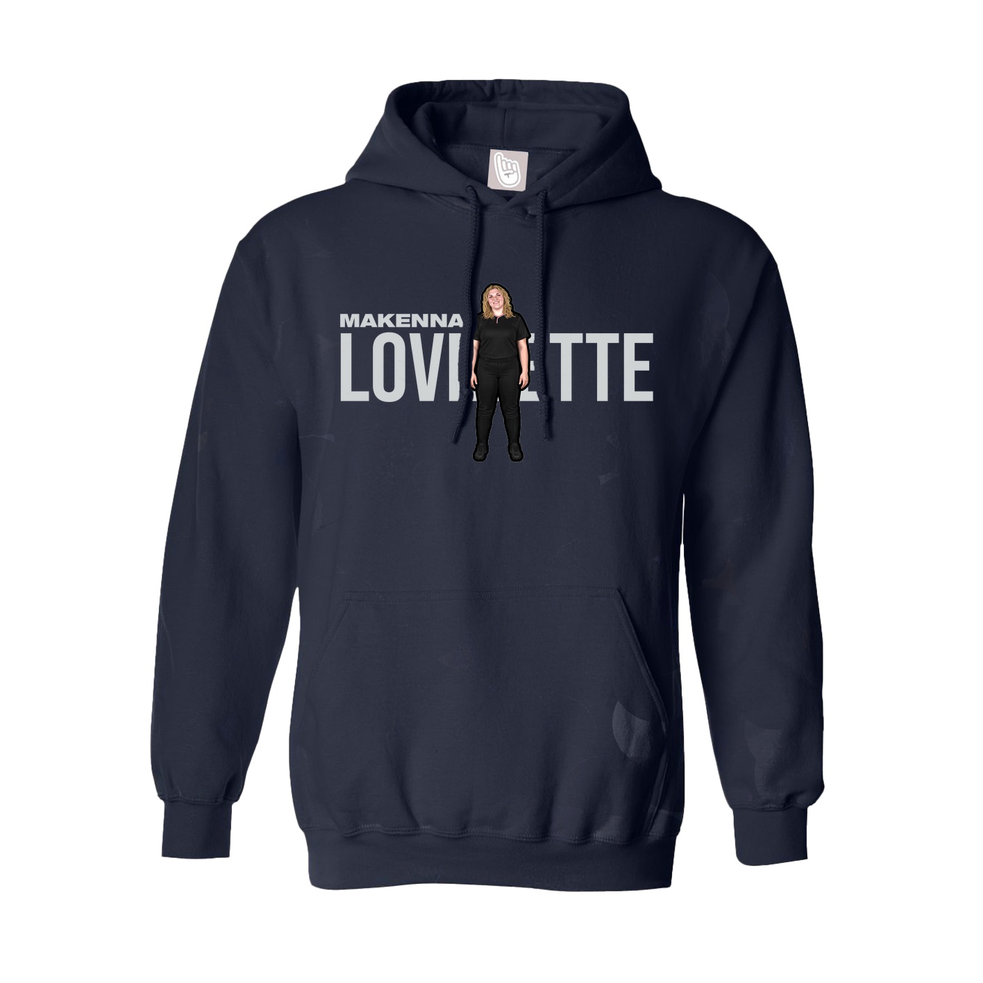 Youth Hoodie — Player Name in Navy