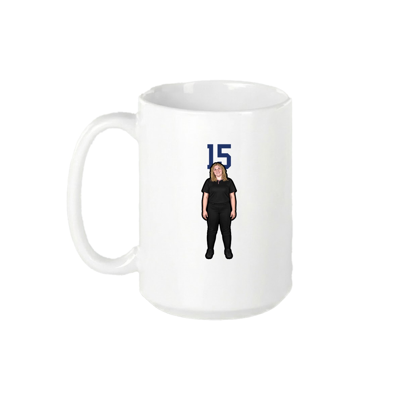 15oz Coffee Mug — Number Top in White