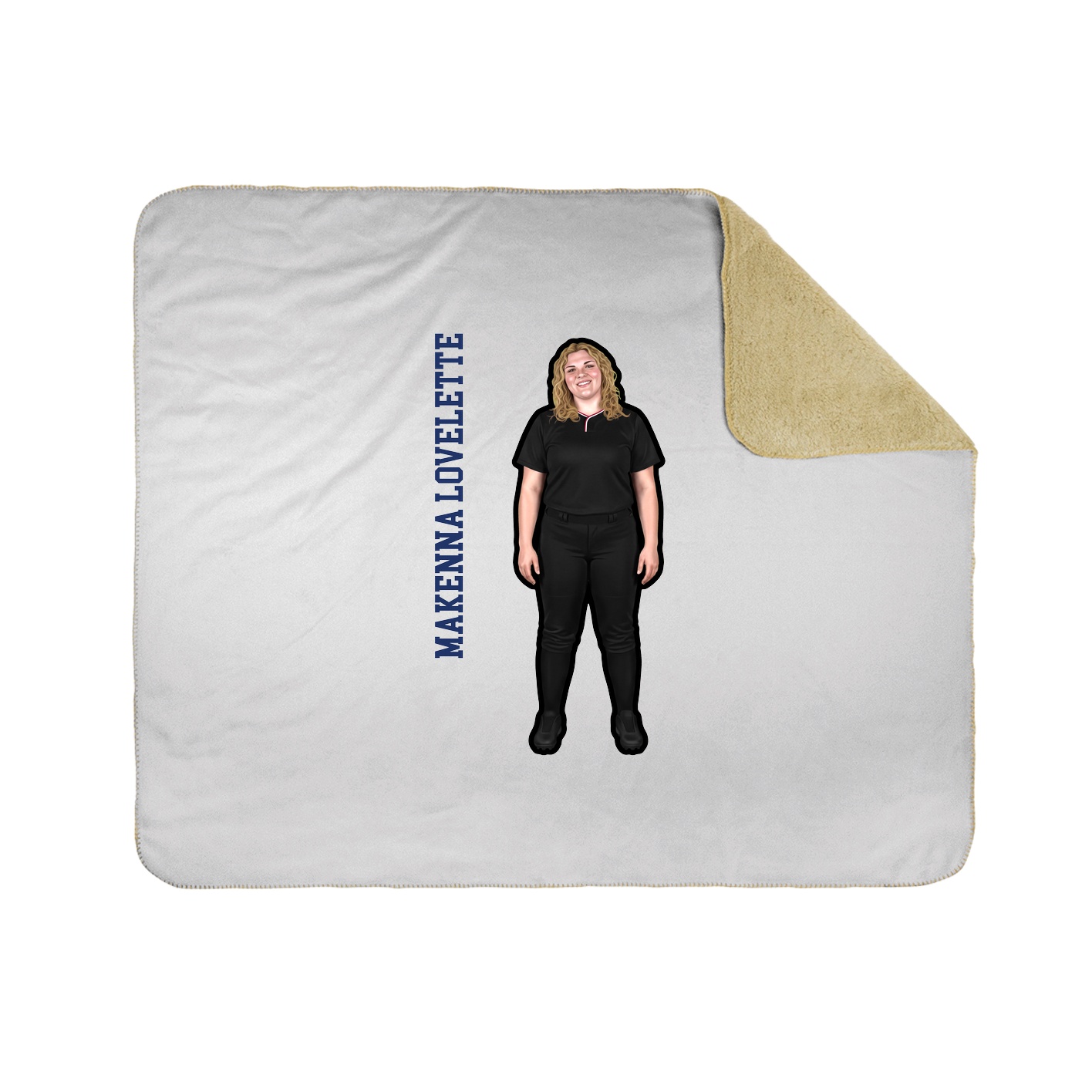 Throw Blanket — Name Vertical in White