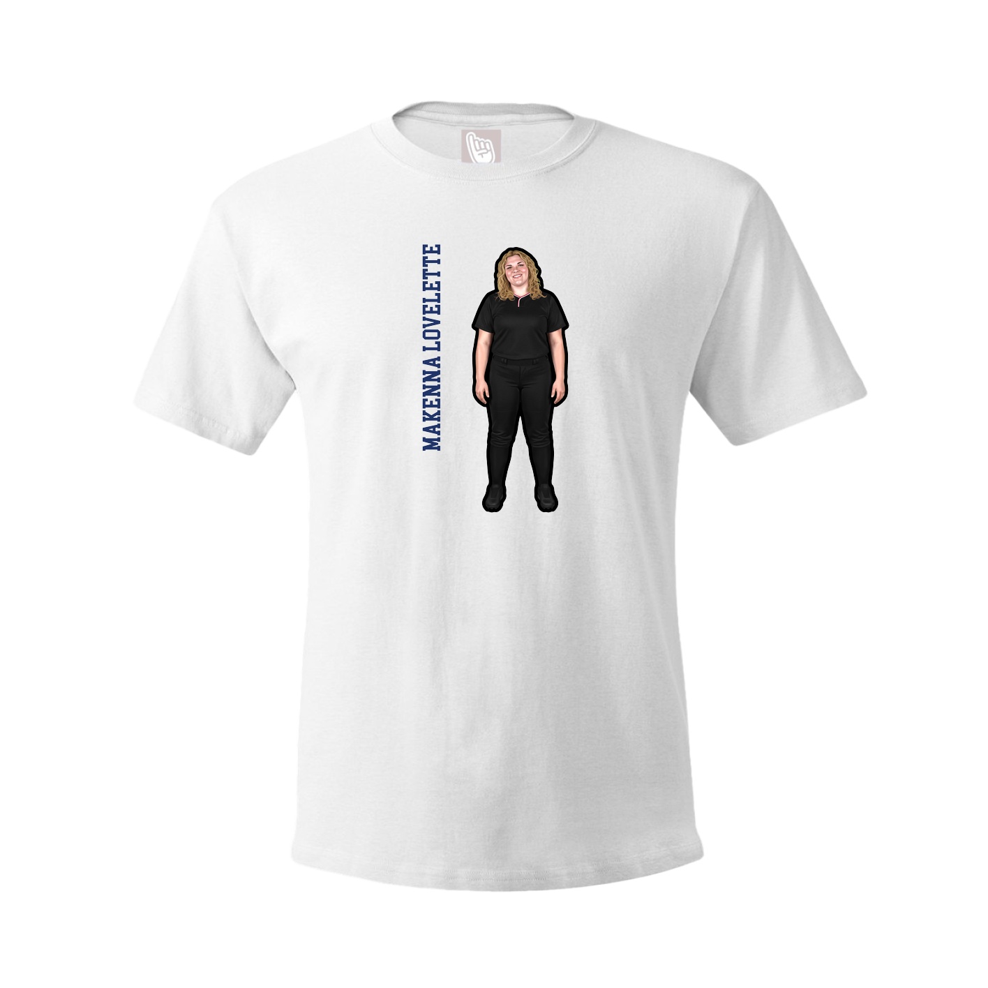 Tee — Name Vertical in White