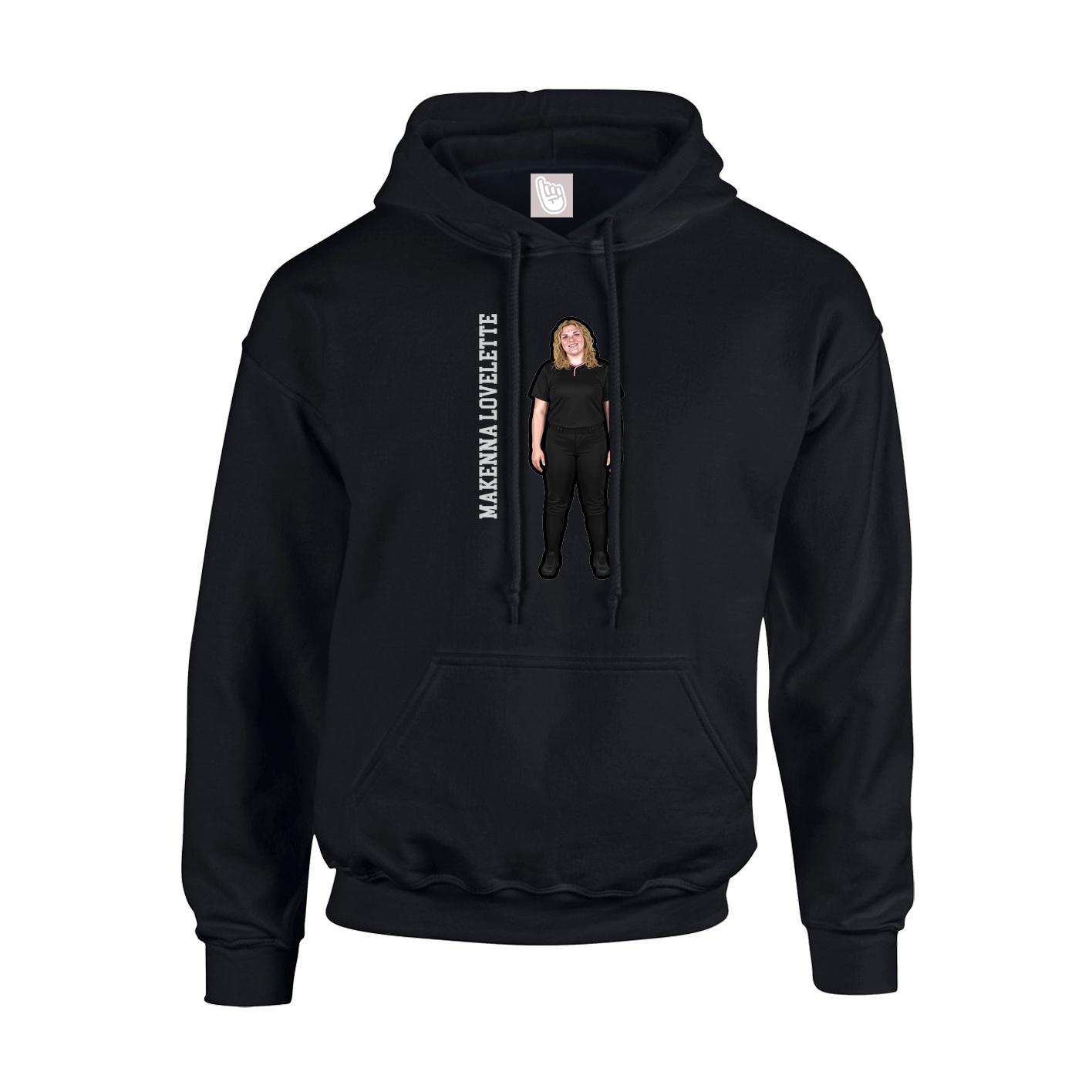 Youth Hoodie — Name Vertical in Black
