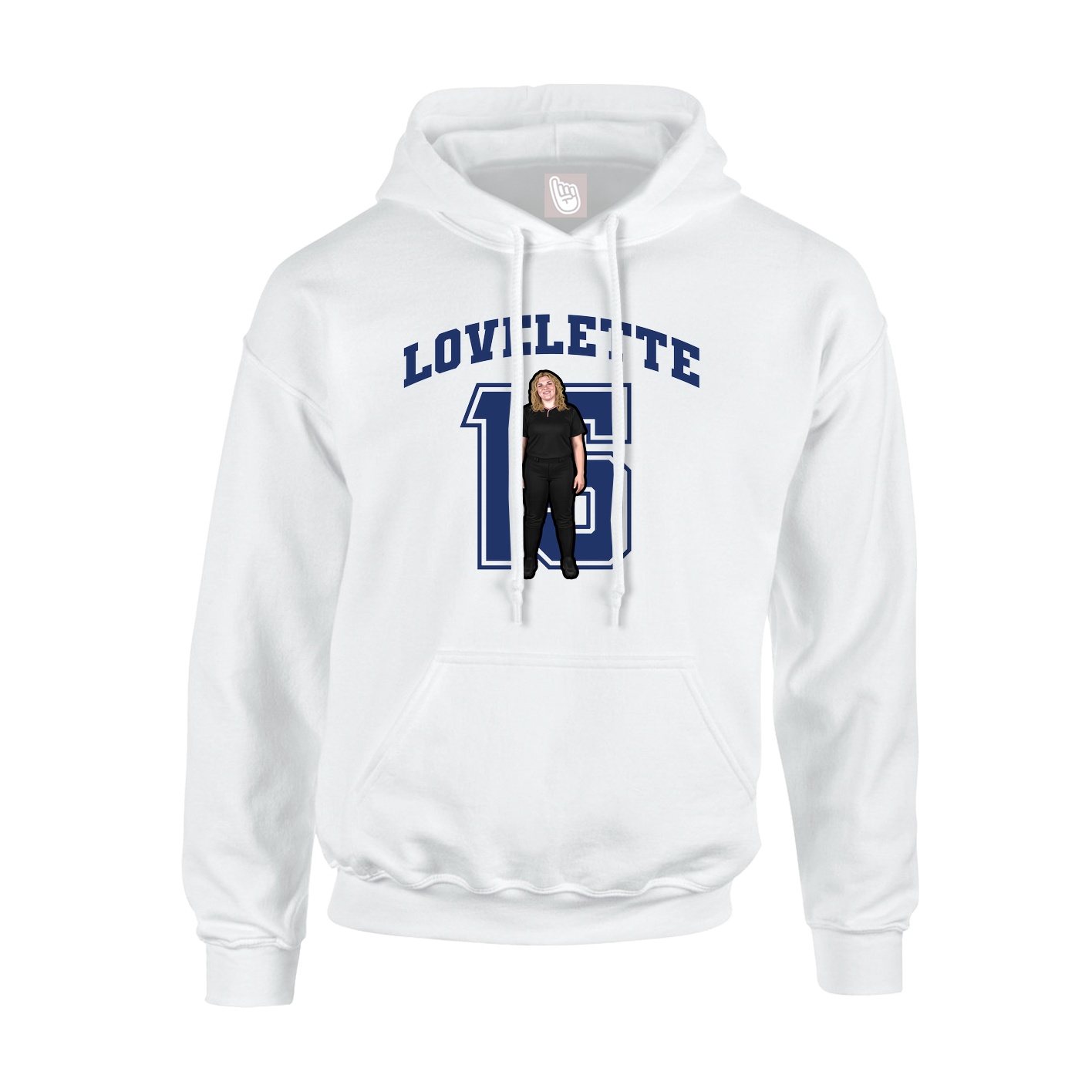 Hoodie — Number in White