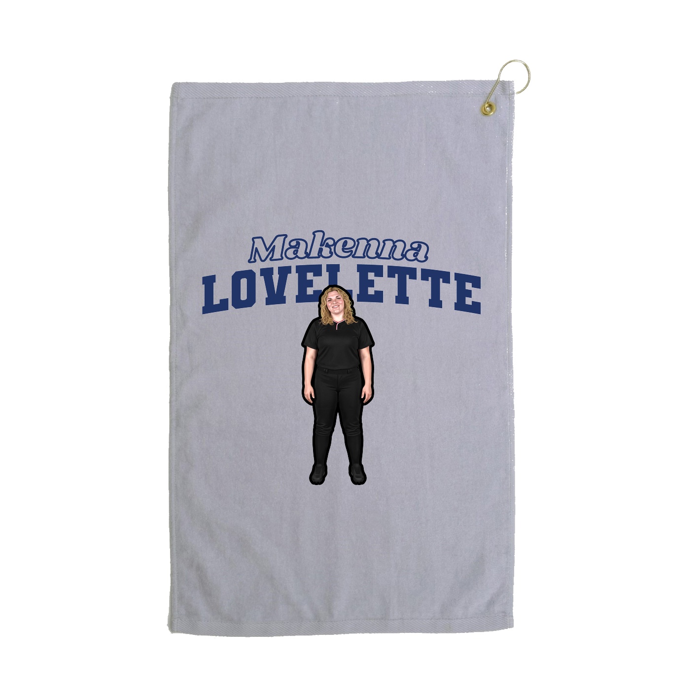 Golf Towel — Name Arch in Grey