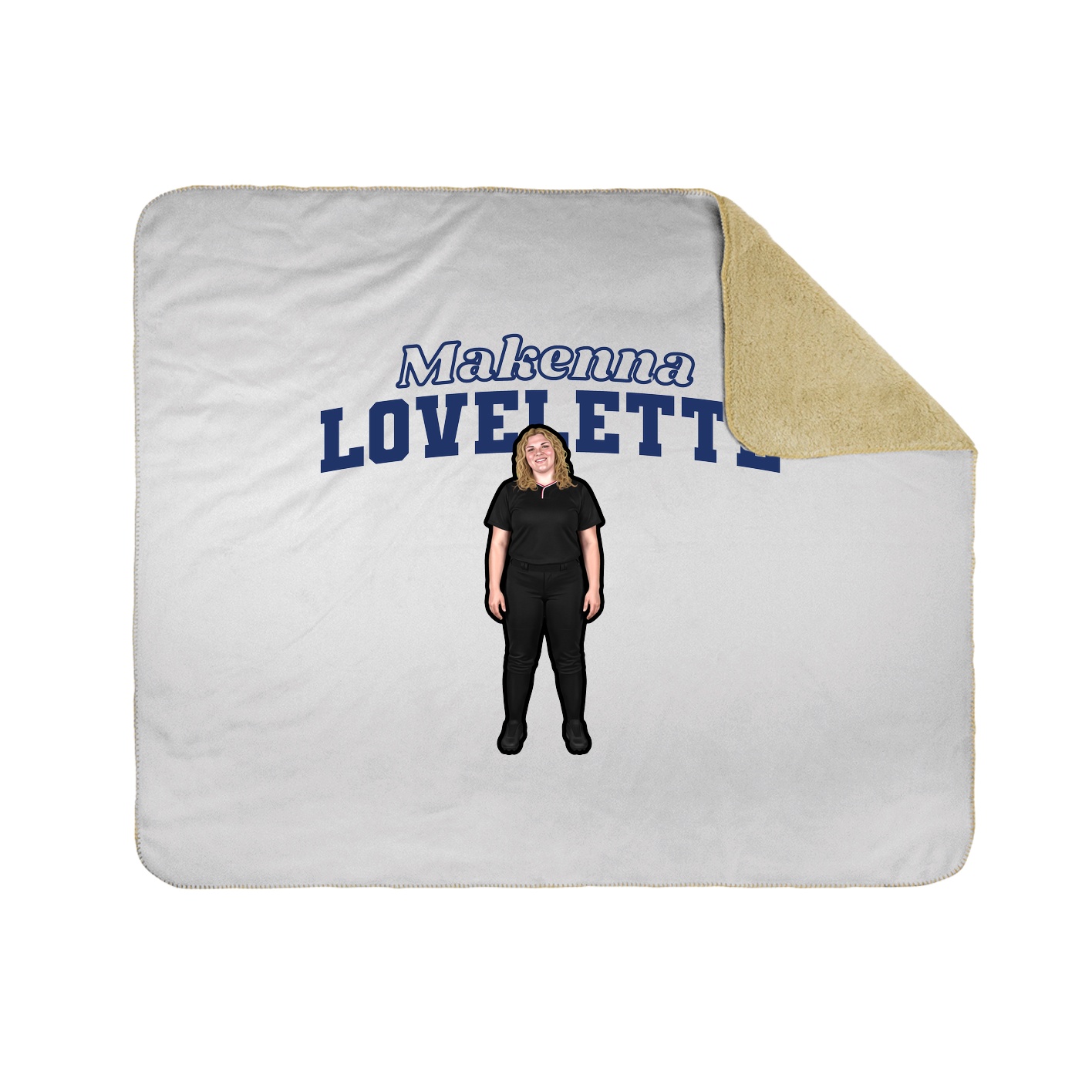 Throw Blanket — Name Arch in White