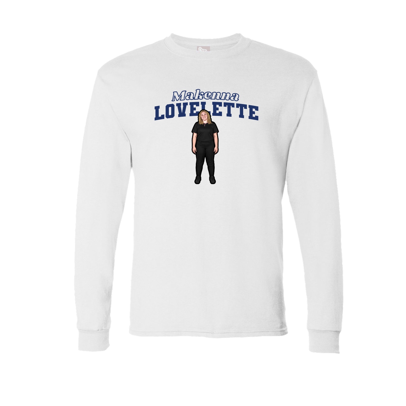 Long Sleeve Tee — Name Arch in White