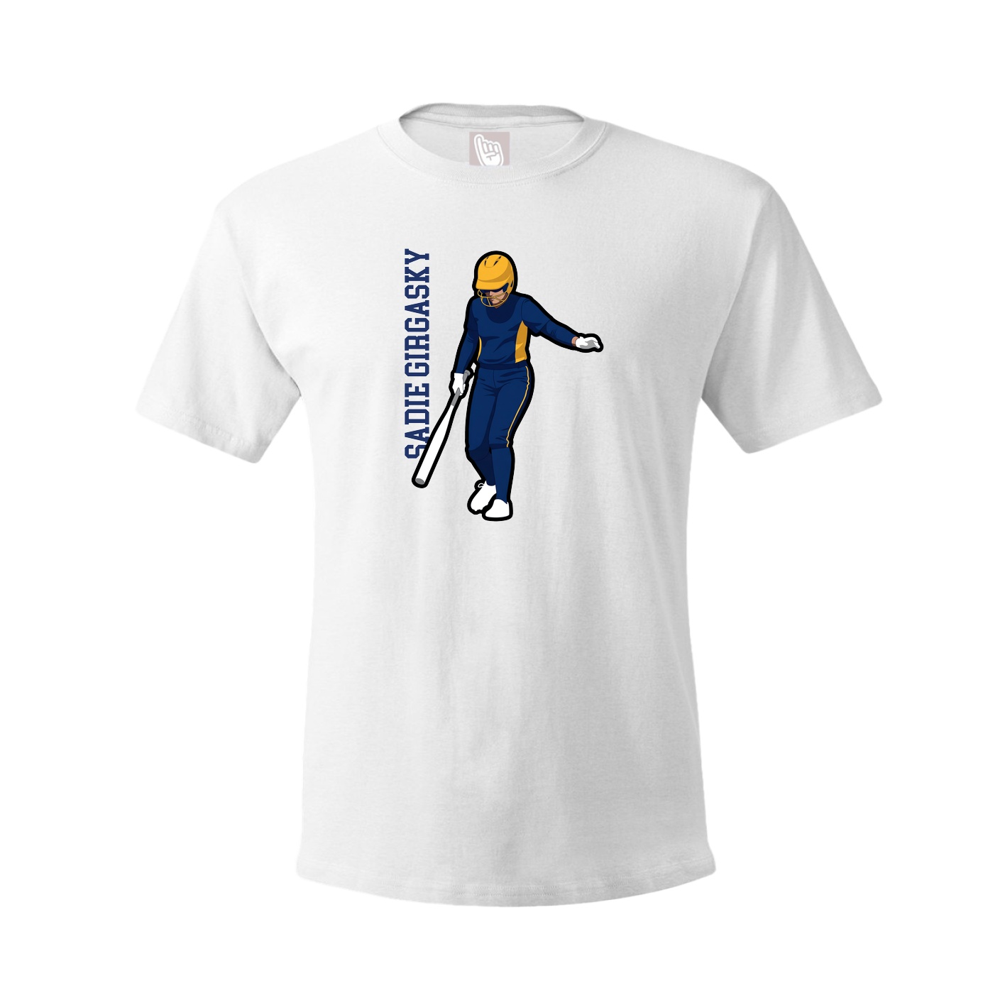 Tee — Name Vertical in White