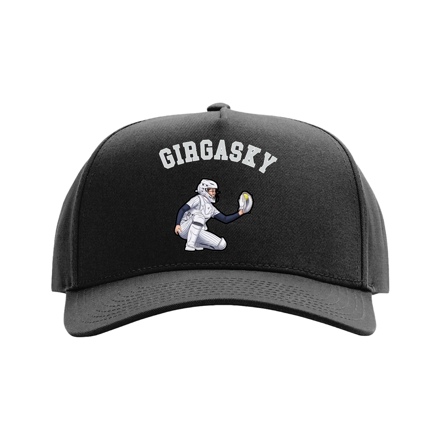 Full Fabric Five-Panel Champ Cap — Shirsey Arch in Black