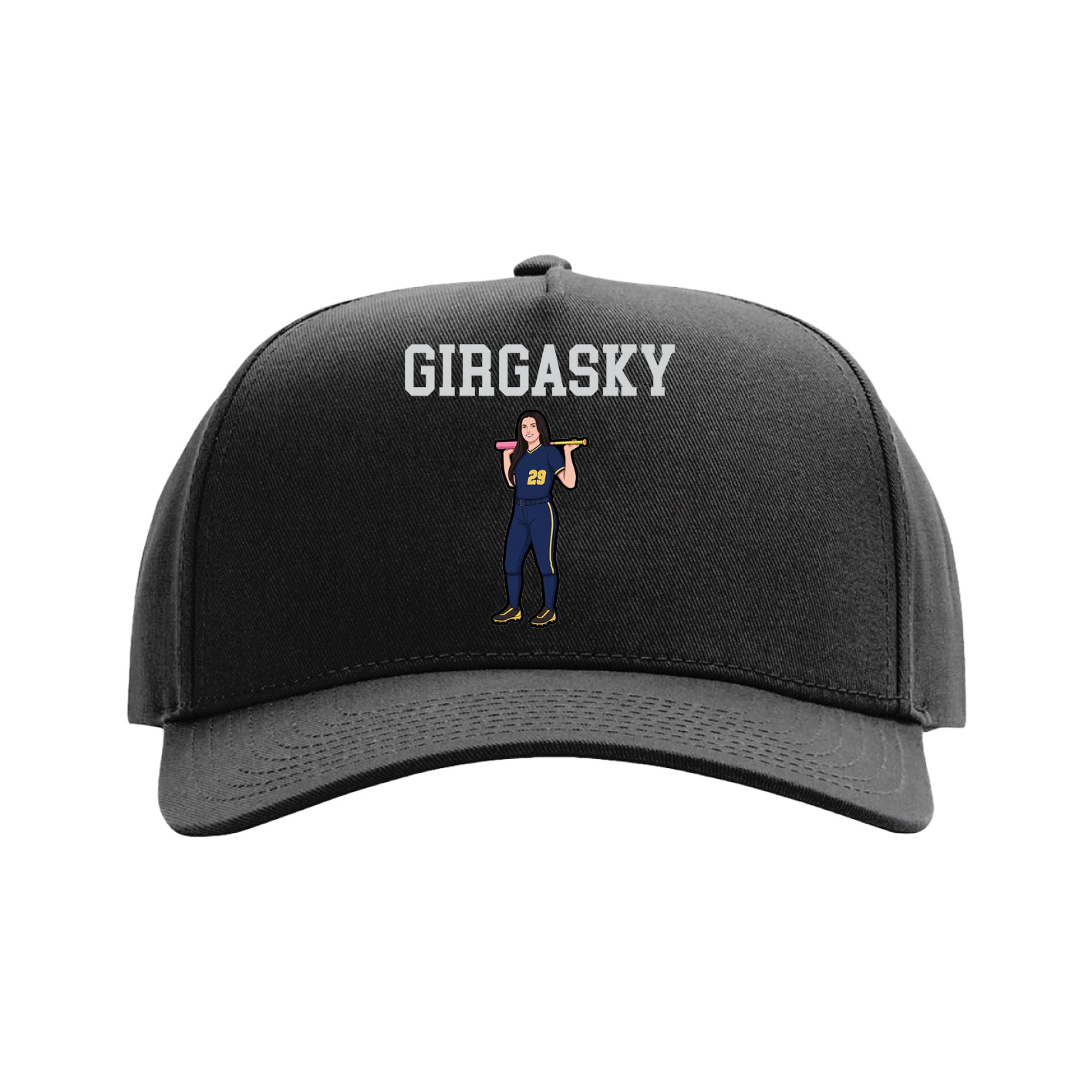 Full Fabric Five-Panel Champ Cap — Shirsey in Black