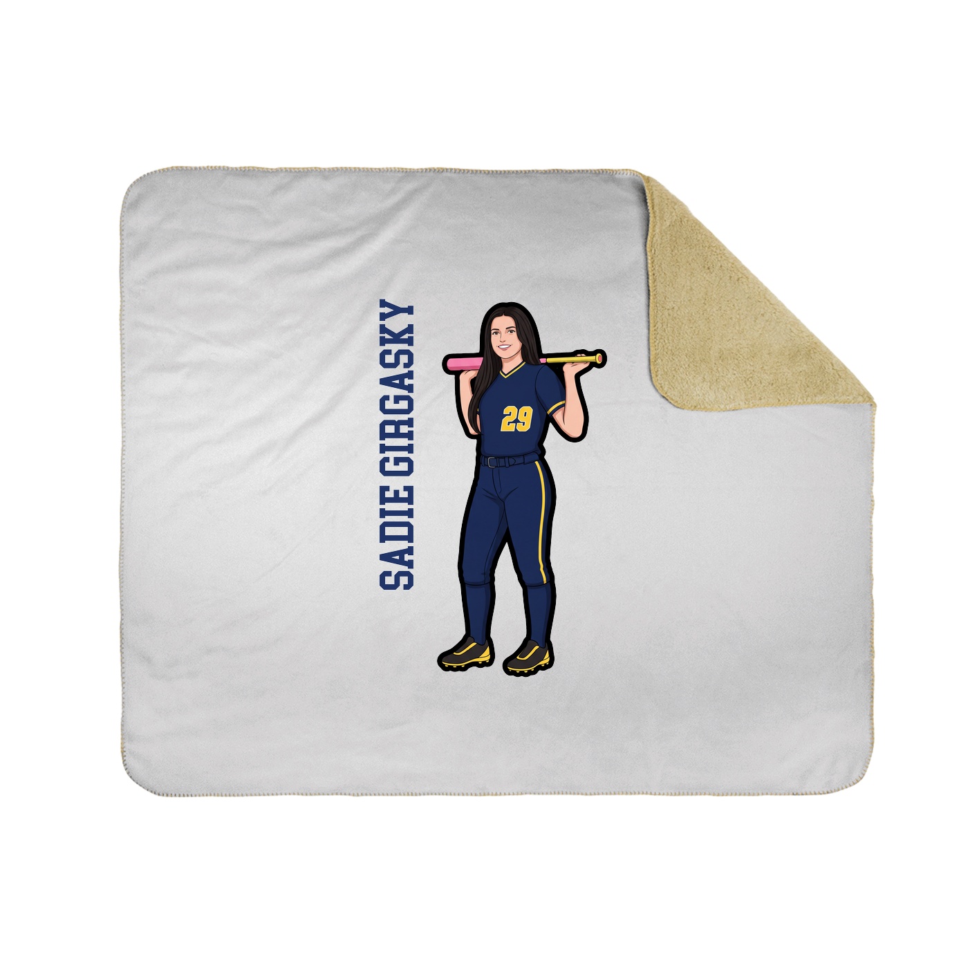 Throw Blanket — Name Vertical in White